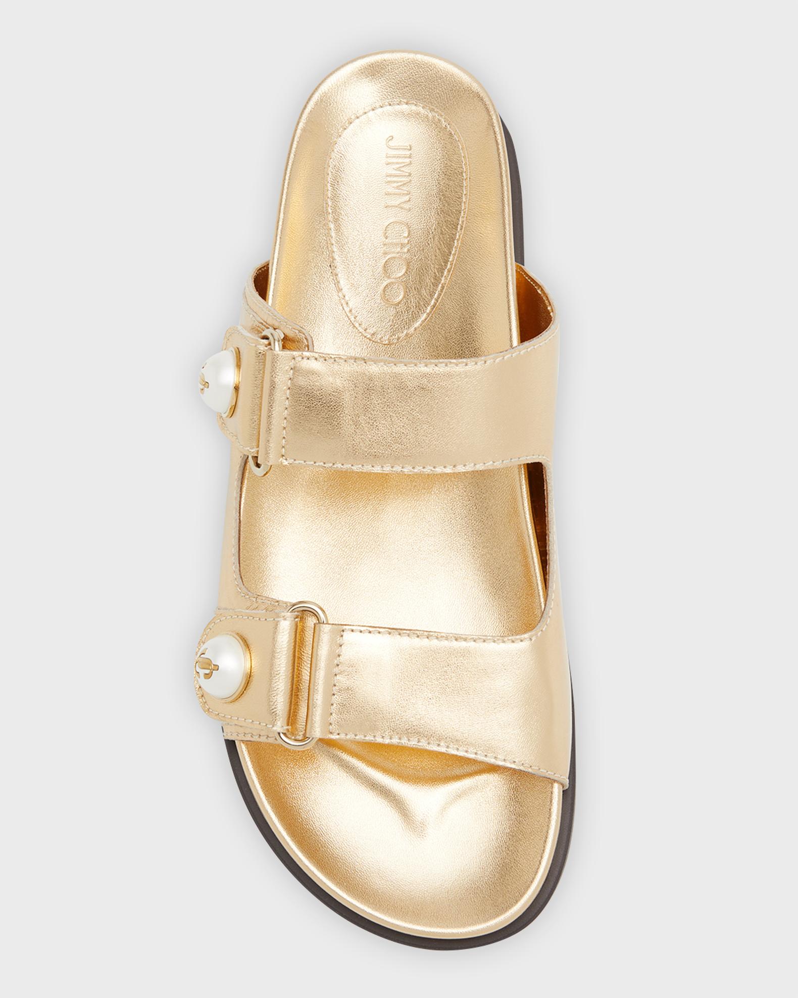 ❗️NWOT❗️JIMMY CHOO PALMO STAR STUDDED LEATHER SLIDES Sol Slide | Black Vachetta Leather Slides | JIMMY CHOO main image 2