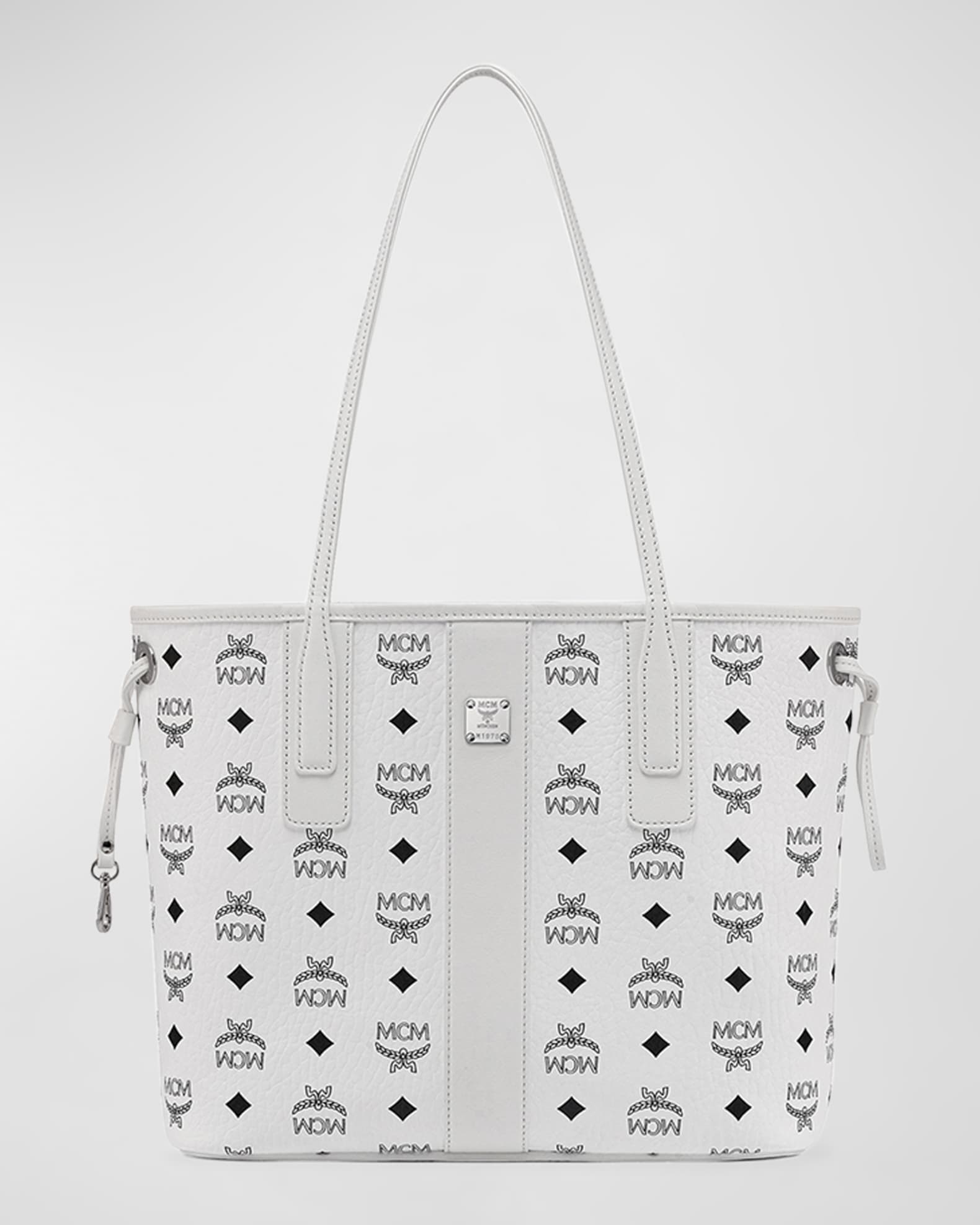 Mcm Liz Reversible Leather Tote Bag White