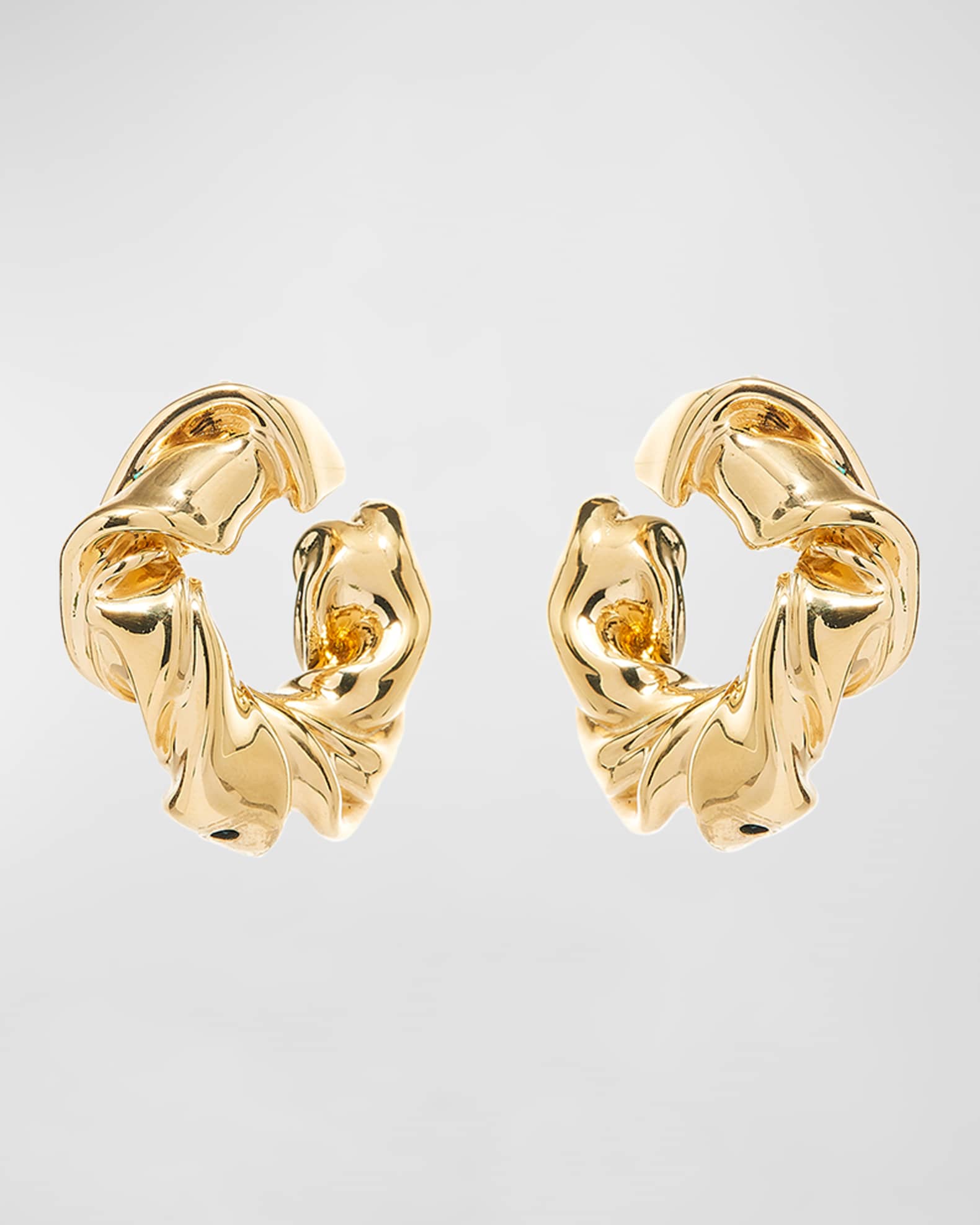 Rhinestone Hoops Earrings LV ( More Colors) Gold