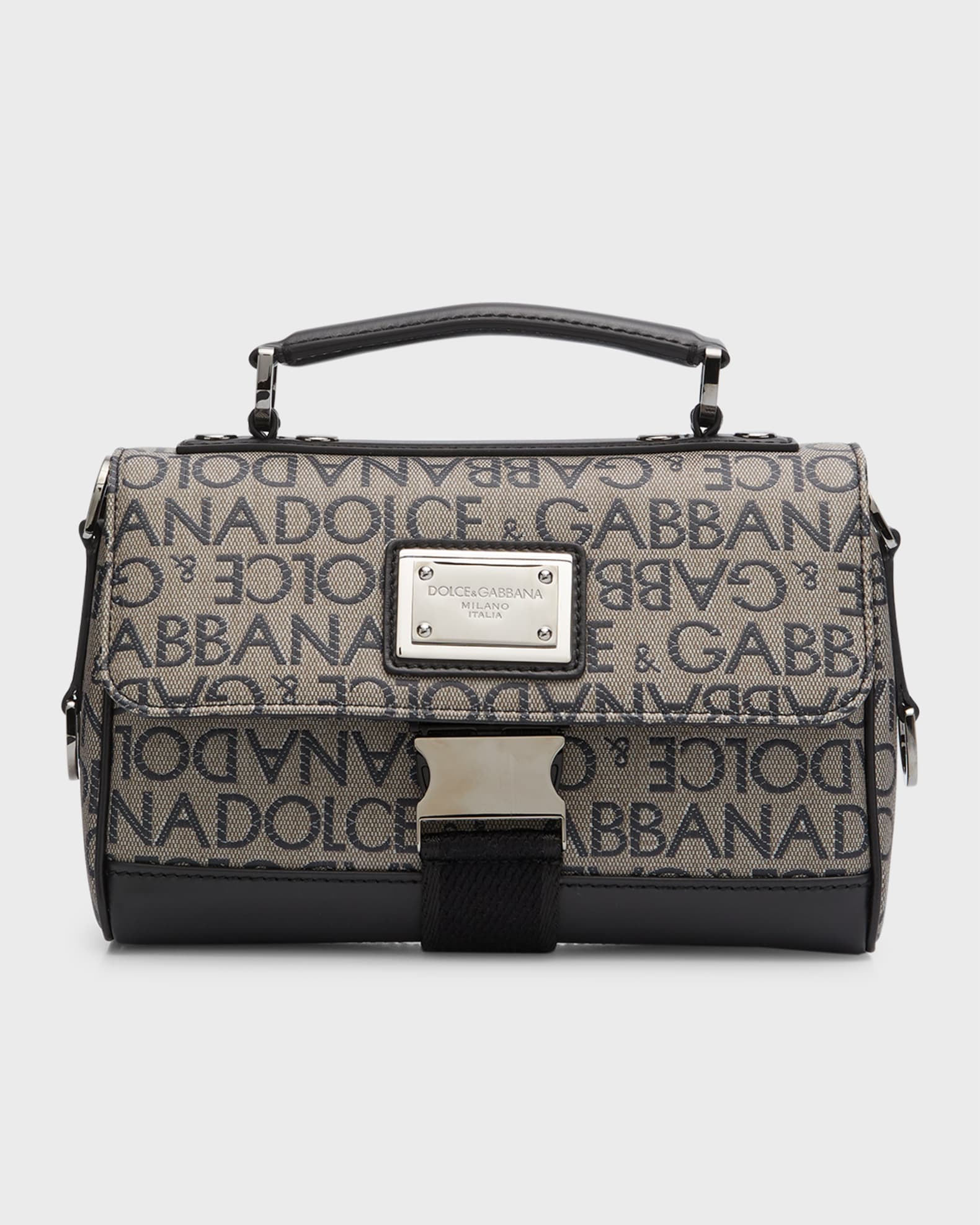 Dolce & Gabbana Multicolor Leopard Jacquard Print Logo Plaque Pouch Bag main image 0