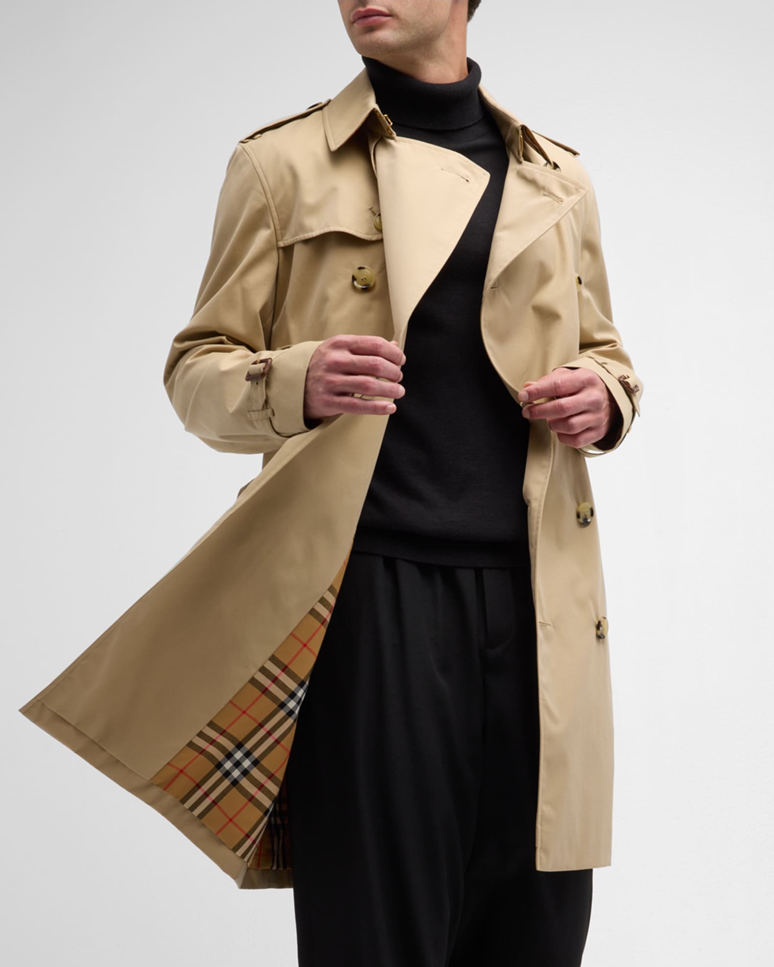 Burberry Men's Kensington Trench Coat | Neiman Marcus
