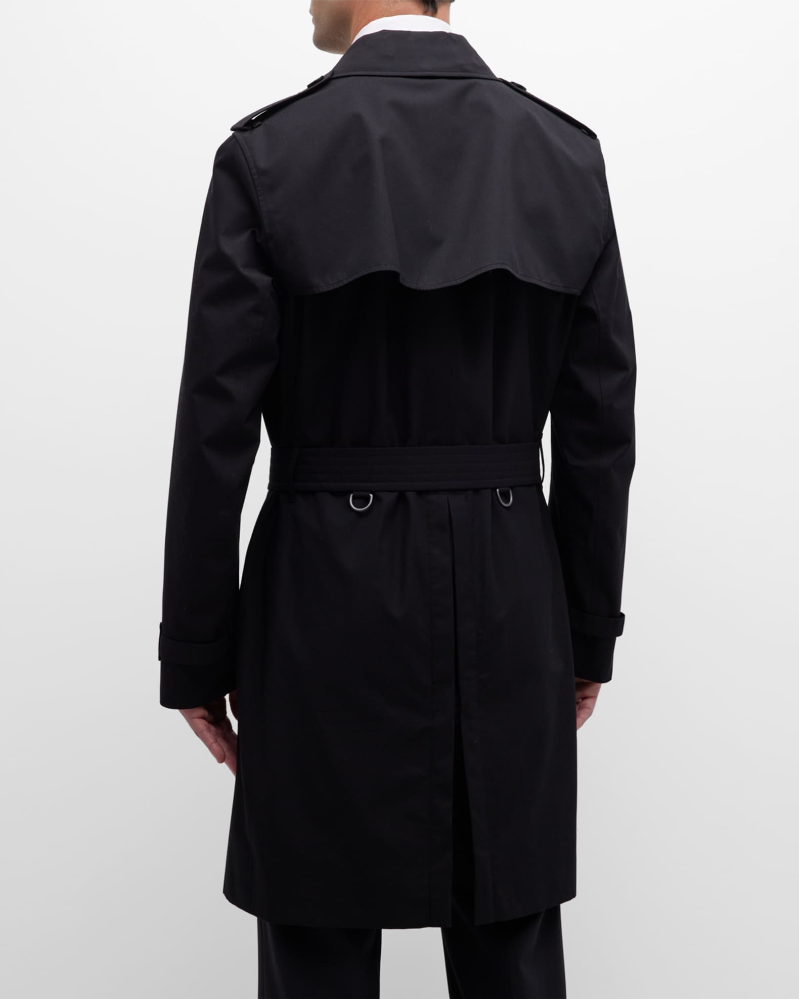 Burberry Men's Kensington Gabardine Trench Coat | Neiman Marcus