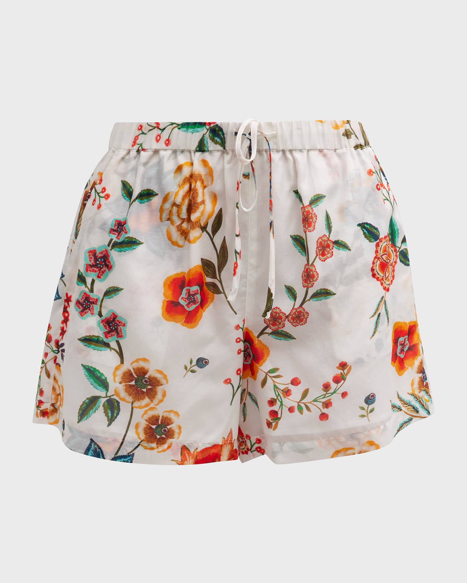 Johnny Was Ardella Floral Coverup Shorts | Neiman Marcus