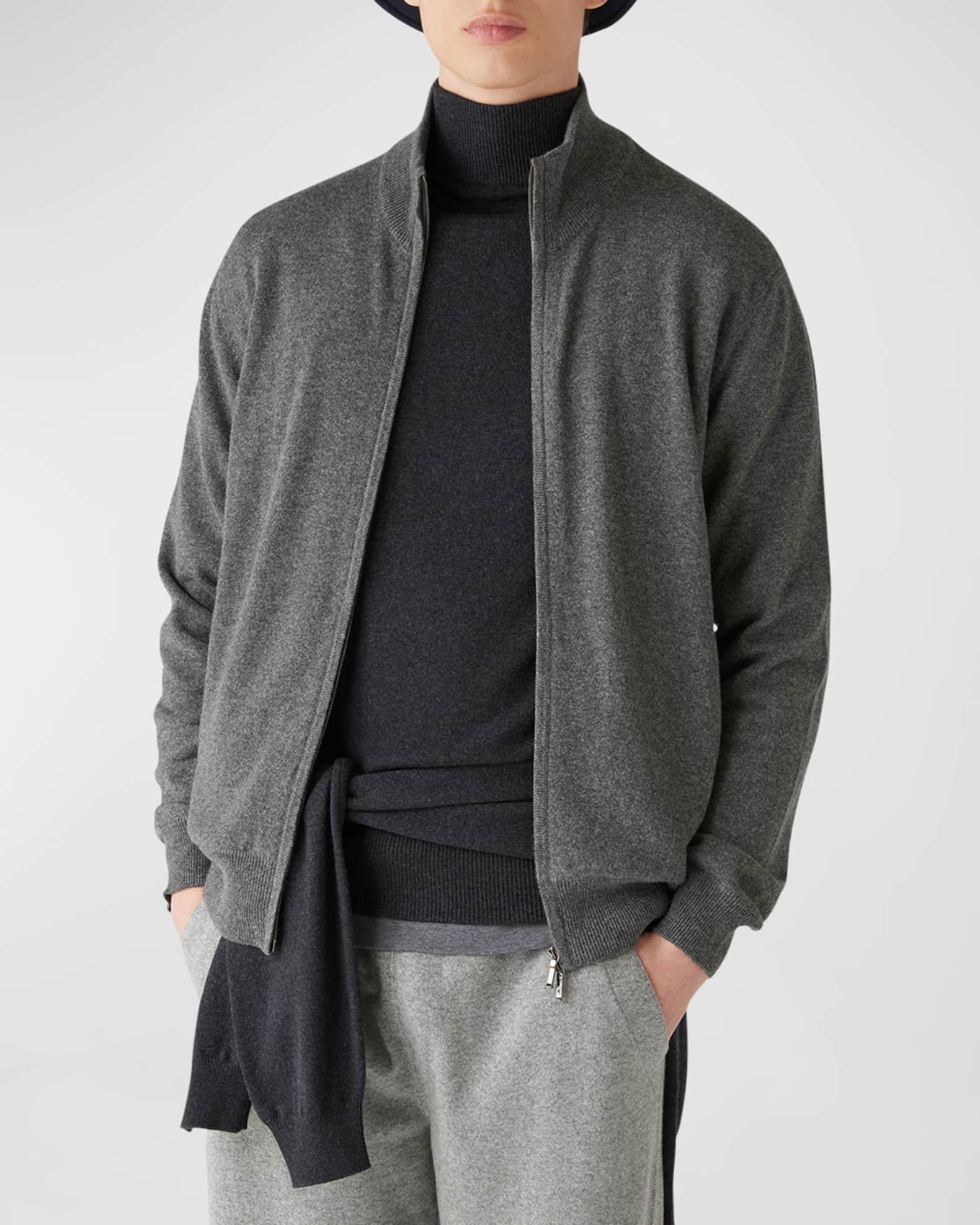 公式通販 - 人気アイテム多数 Loro Piana Men's Baby Cashmere Full-Zip Sweater | Neiman Marcus トップス