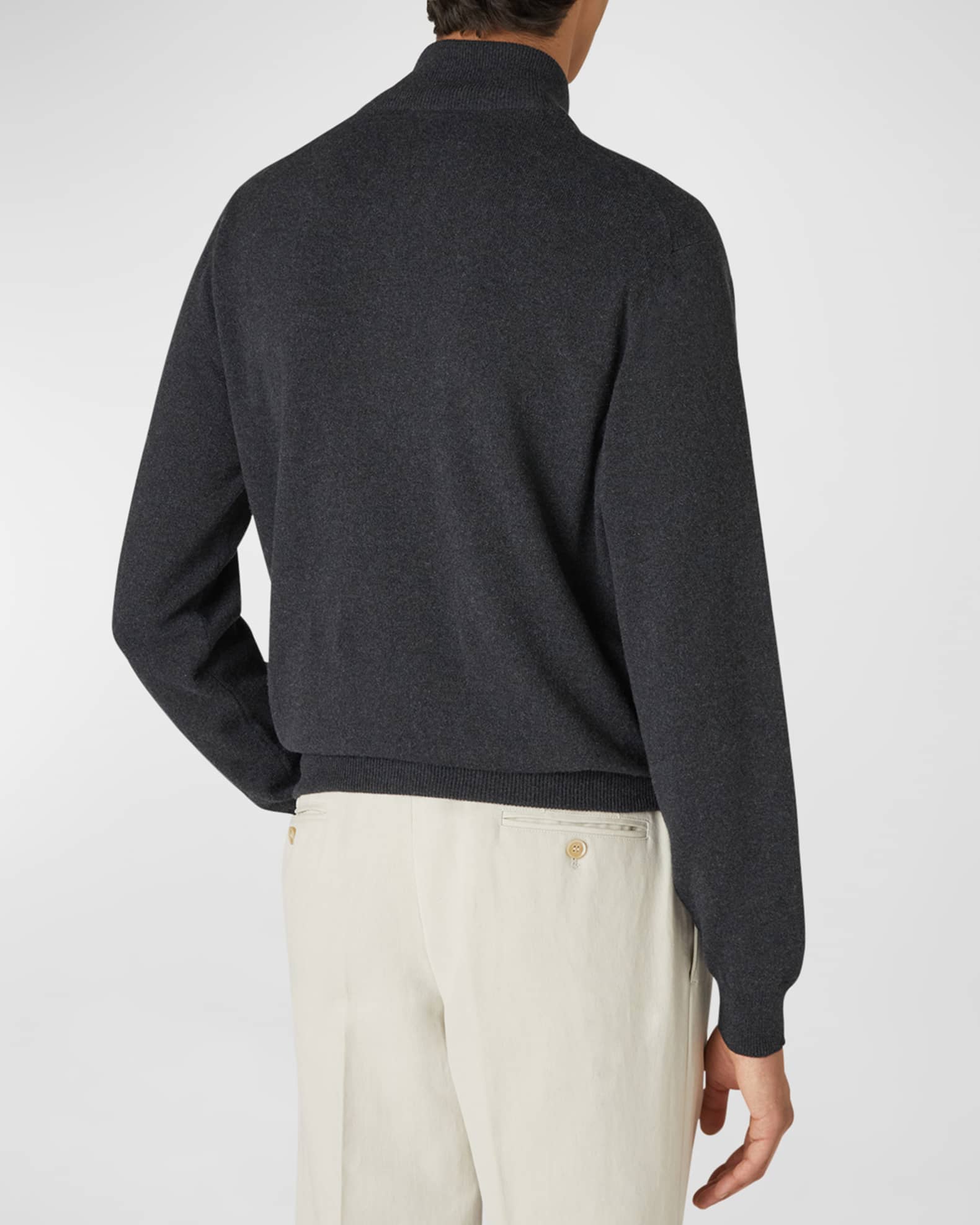 Loro Piana Men's Baby Cashmere Full-Zip Sweater | Neiman Marcus