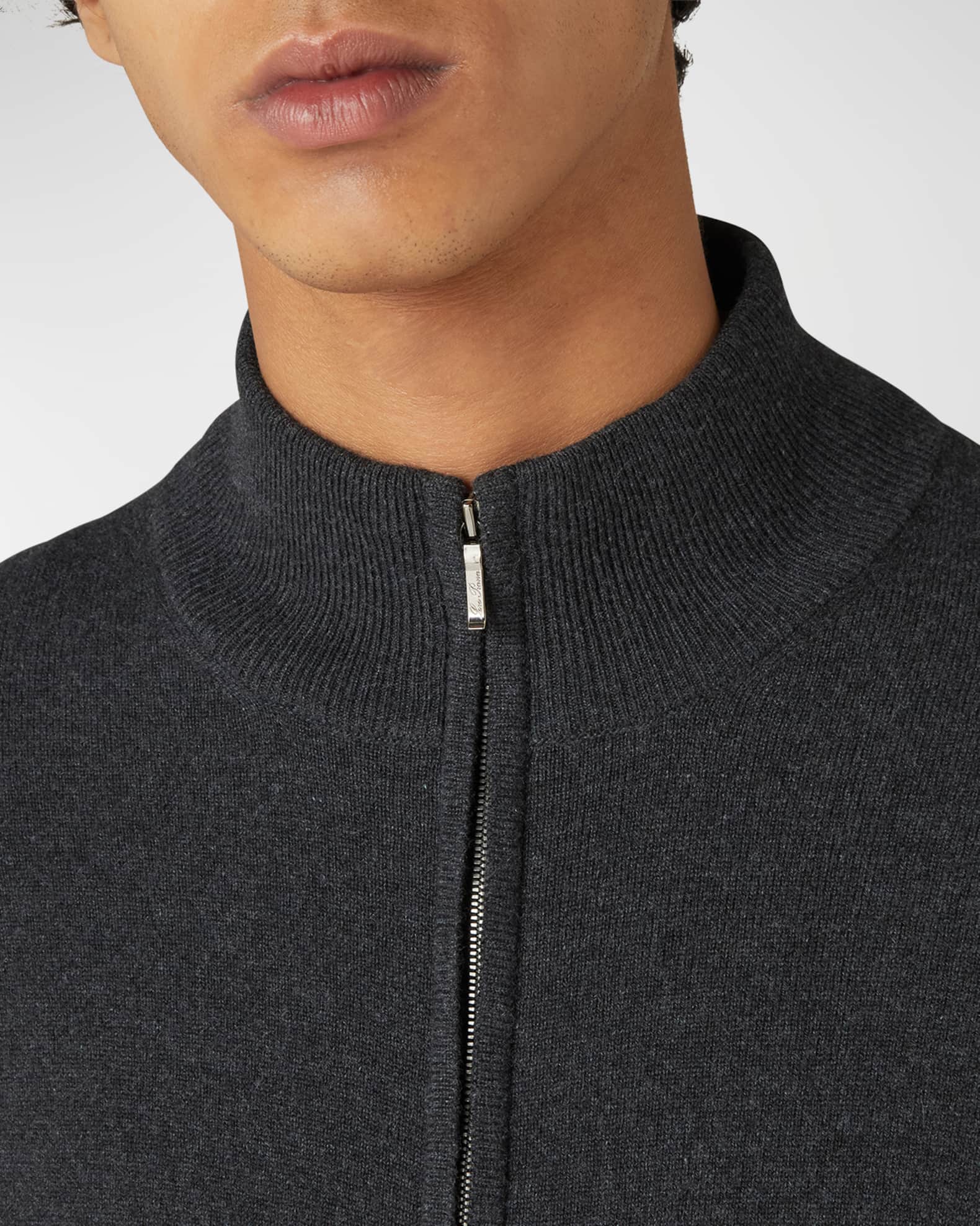 Loro Piana Men's Baby Cashmere Full-Zip Sweater | Neiman Marcus