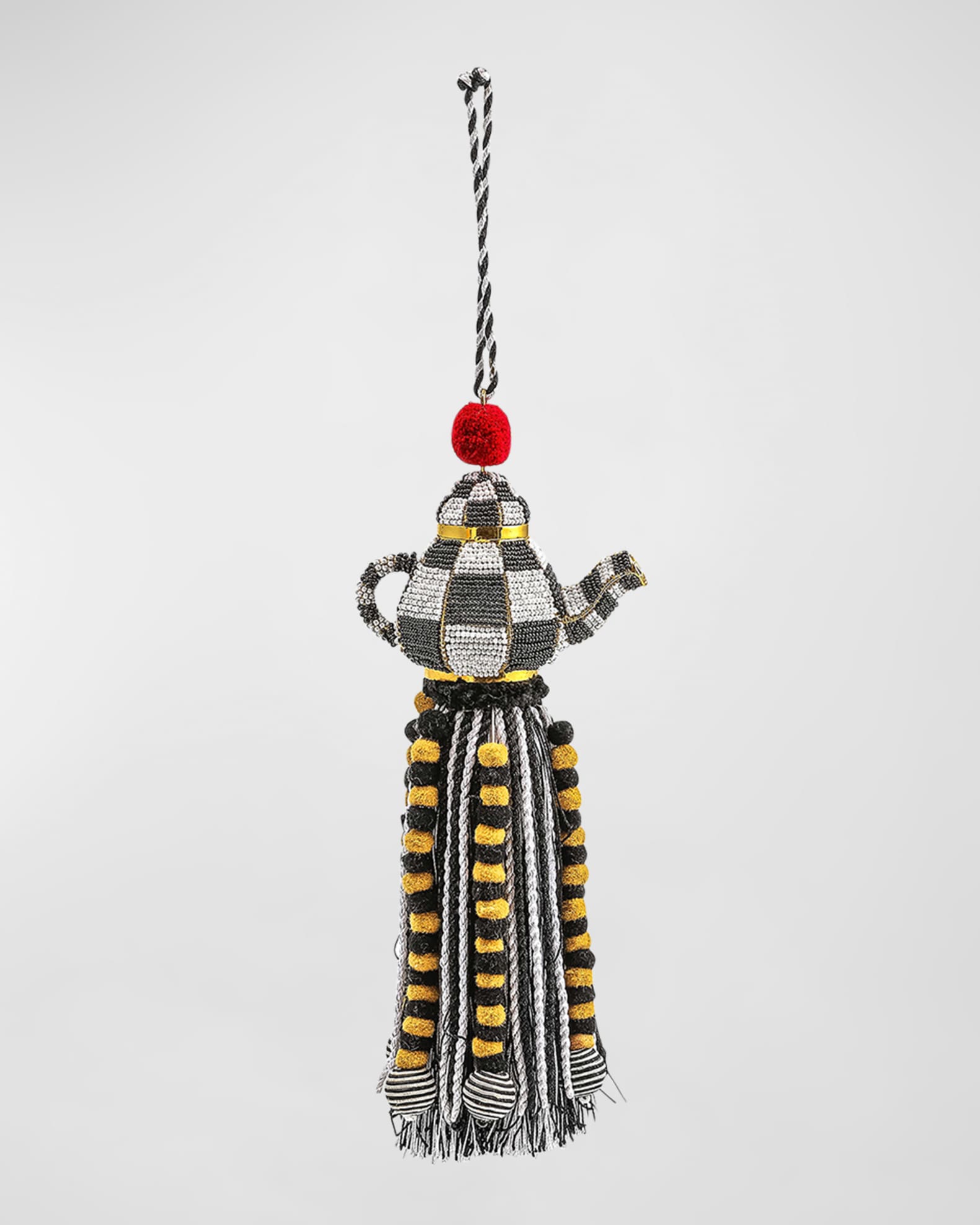 Courtly Check Tea Kettle Beaded Tassel 0