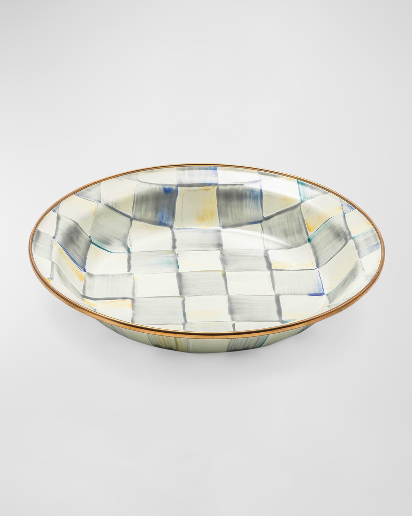 Sterling Check Enamel Pie Plate 1