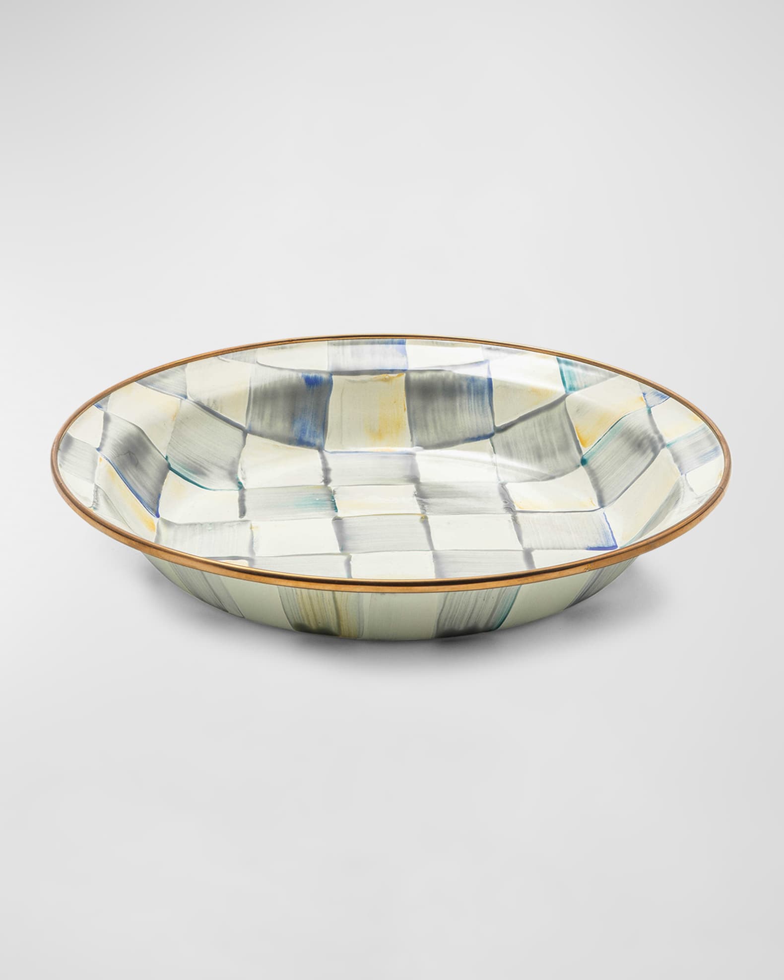 Sterling Check Enamel Pie Plate 0