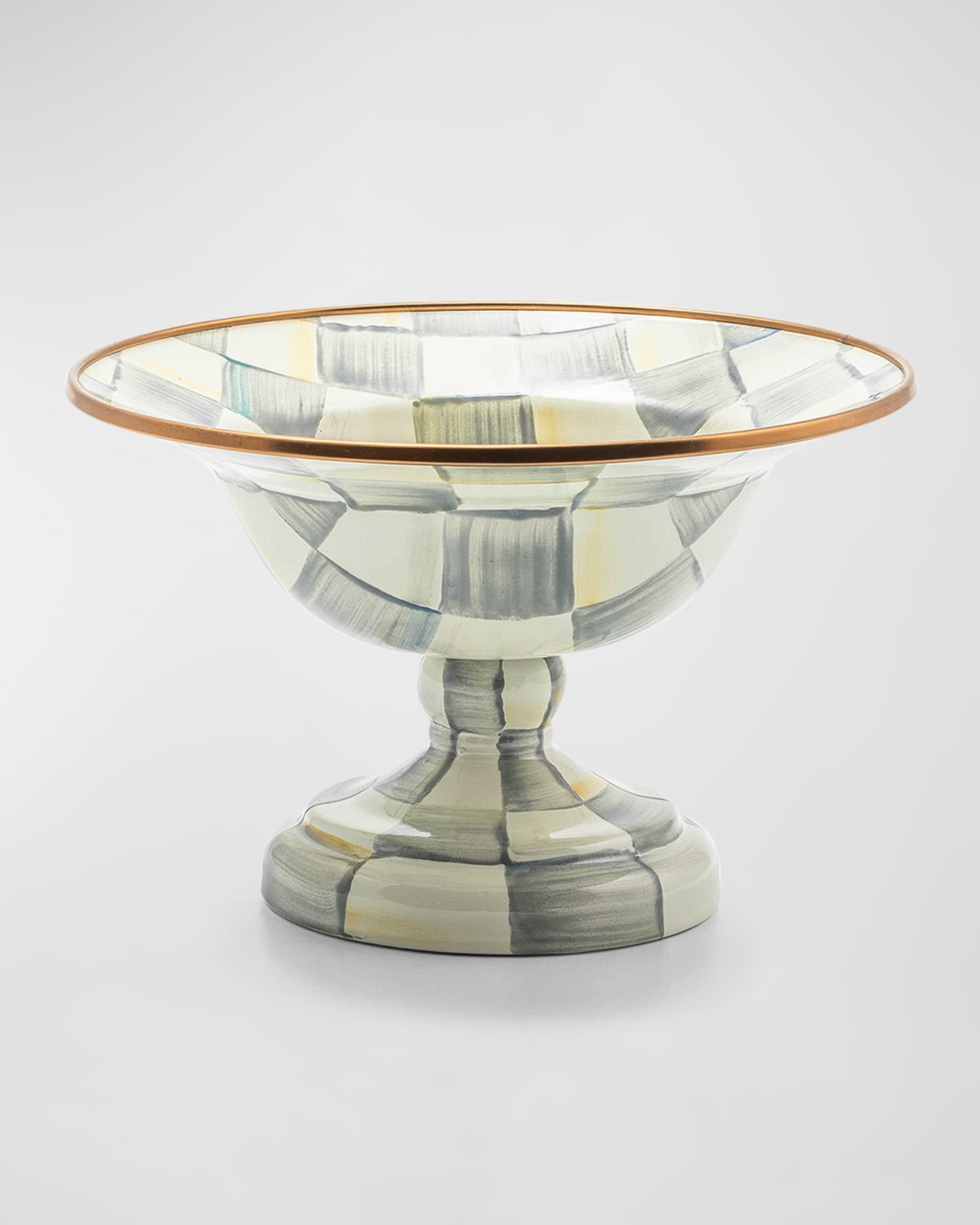 Sterling Check Enamel Compote 0