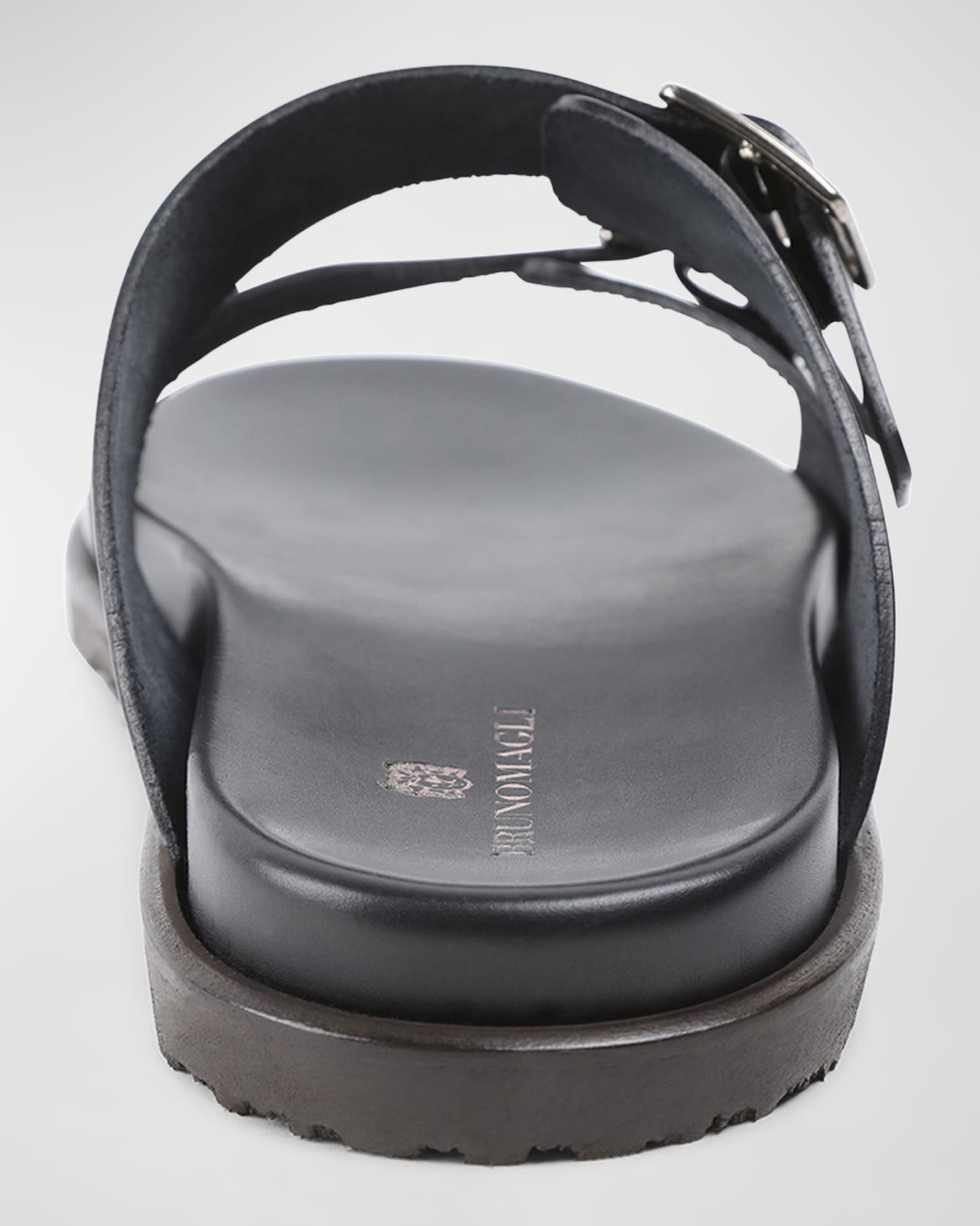 Bruno Magli Men's Erasmo Double Buckle Leather Sandals | Neiman Marcus