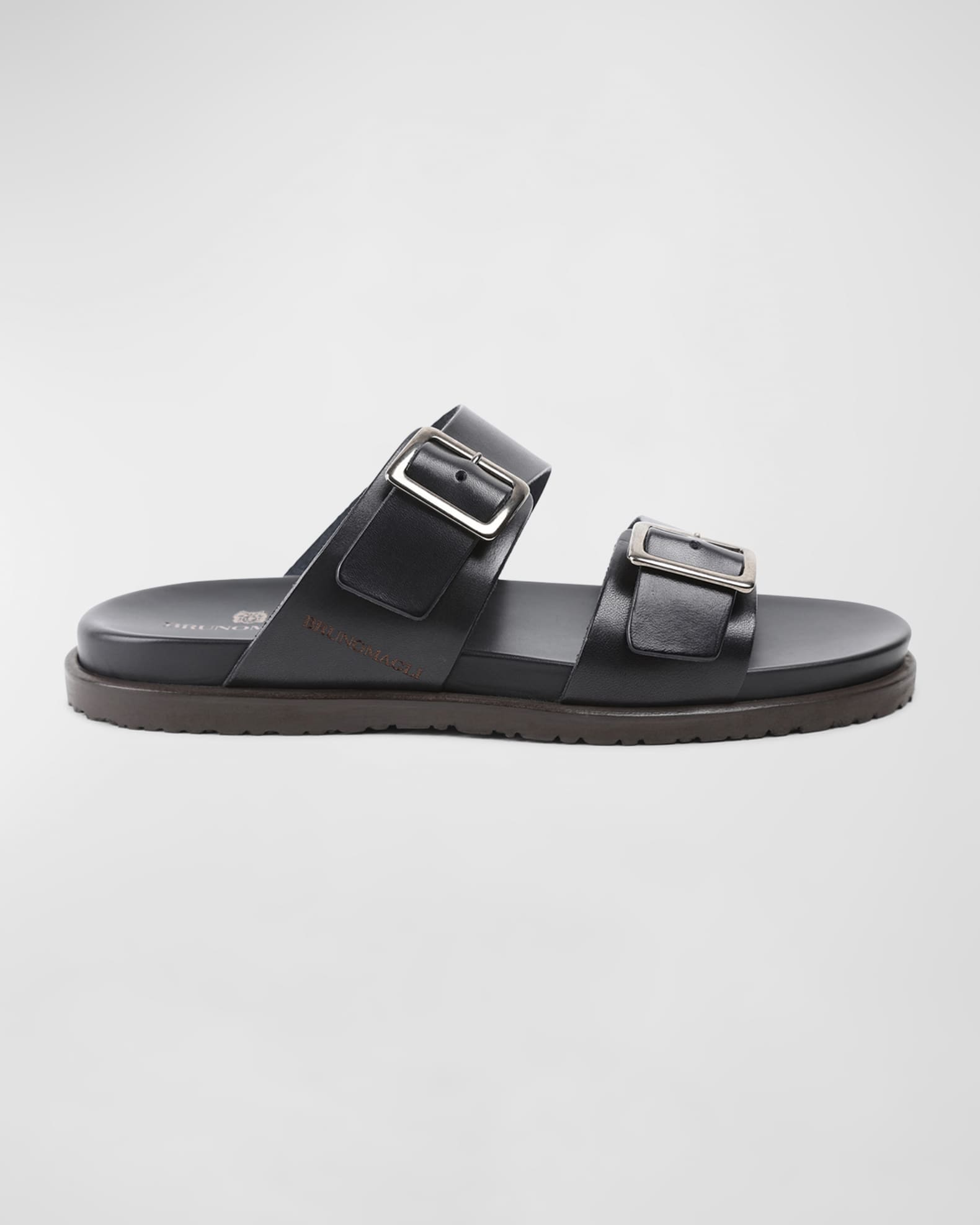 Bruno Magli Men s Erasmo Double Buckle Leather Sandals Neiman Marcus