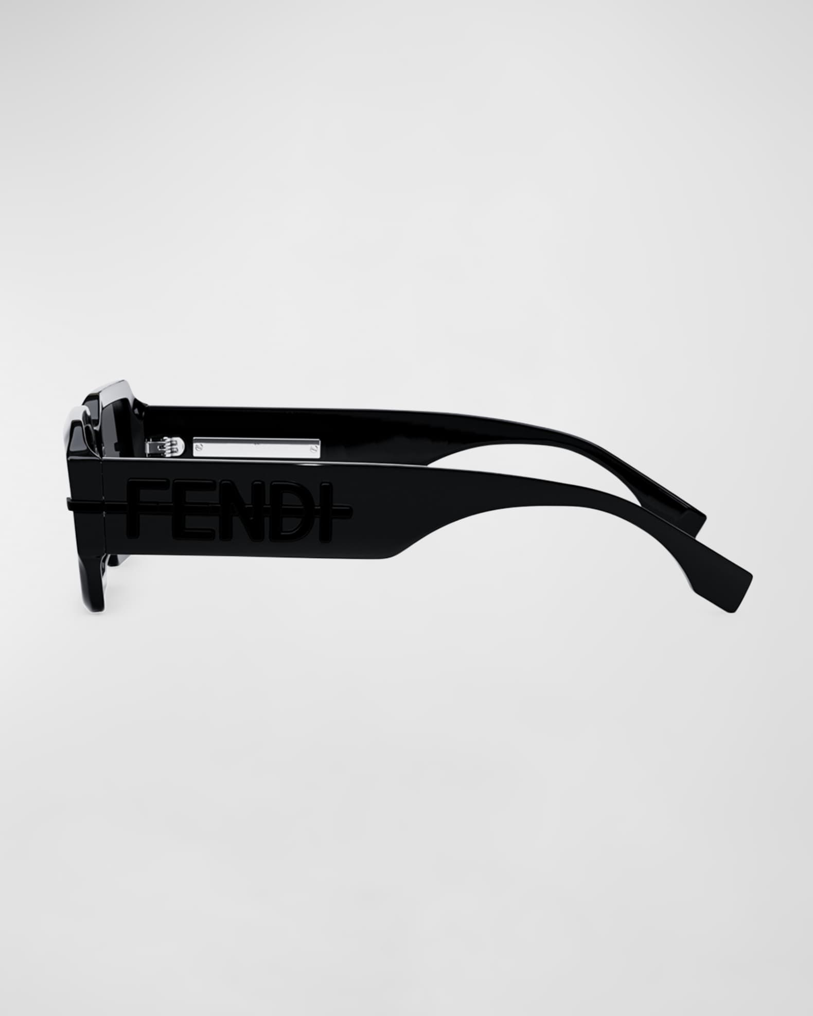 Fendi O'lock Acetate Rectangle Sunglasses | Neiman Marcus