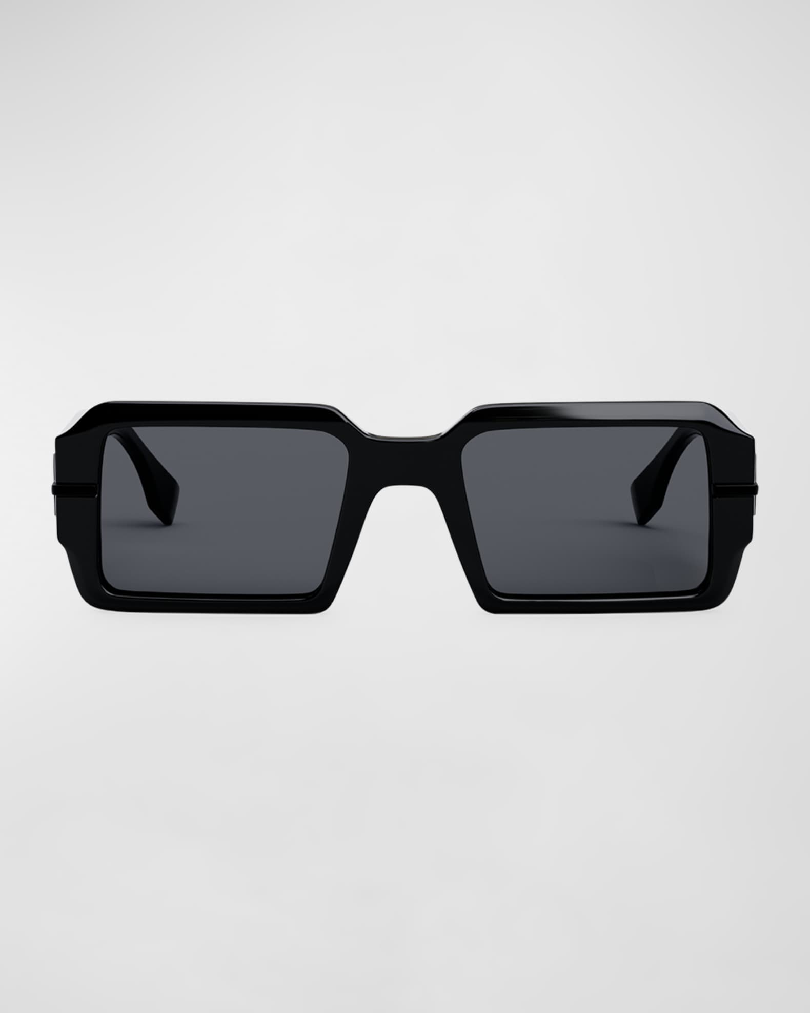 Fendi O lock Acetate Rectangle Sunglasses Neiman Marcus