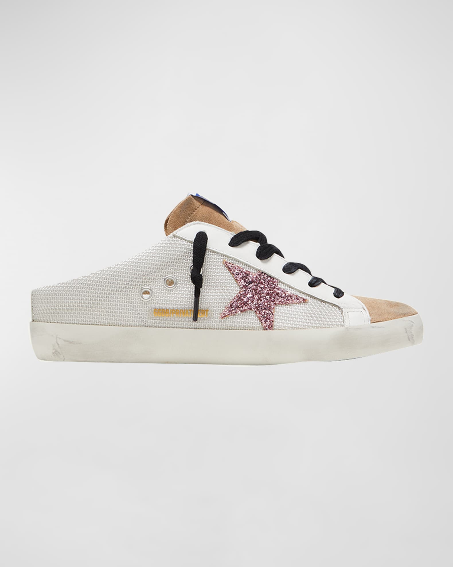Golden Goose Superstar Sabot Net Glitter Slide Sneakers