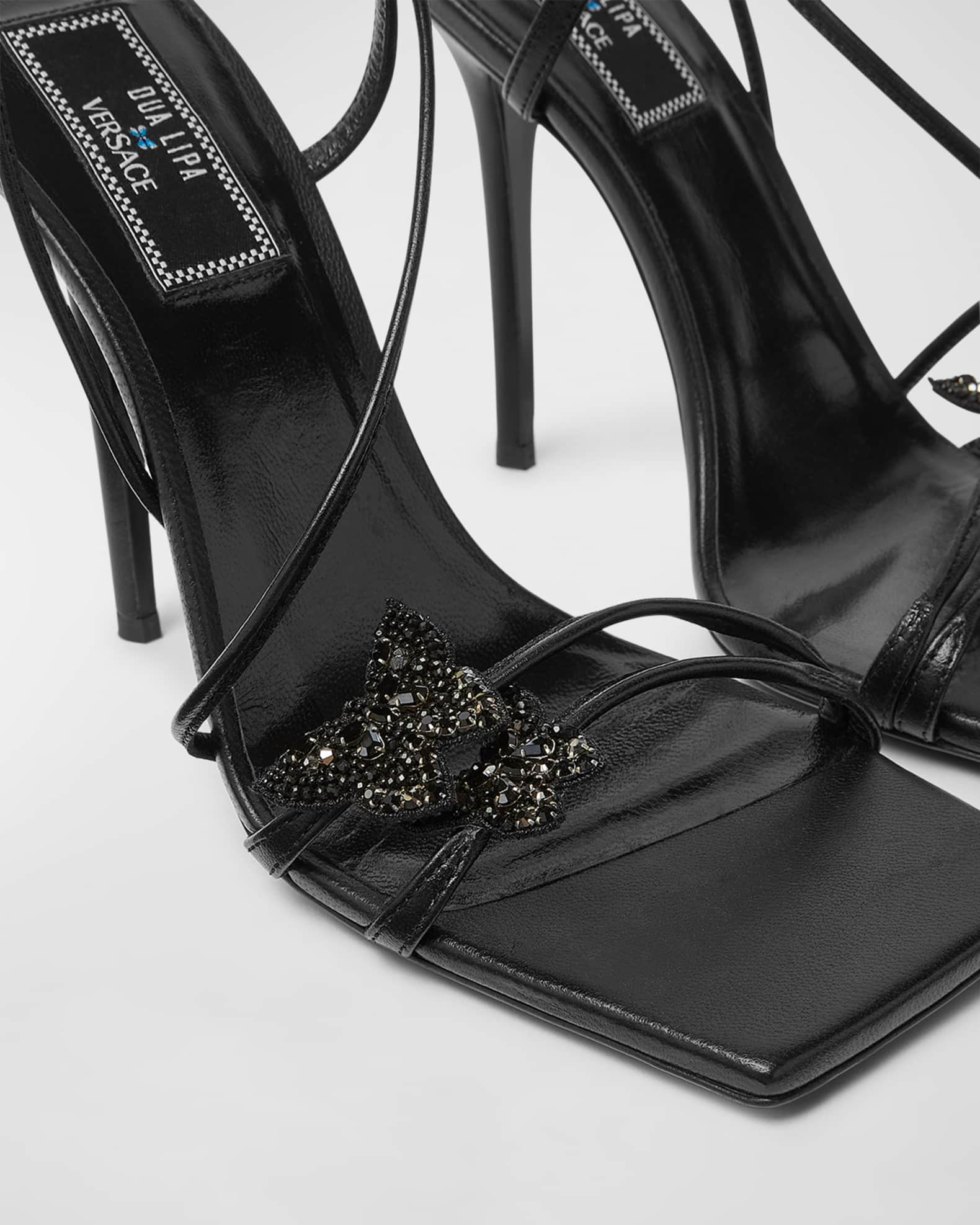 Versace Butterfly Crystal Ankle-Strap Sandals | Neiman Marcus