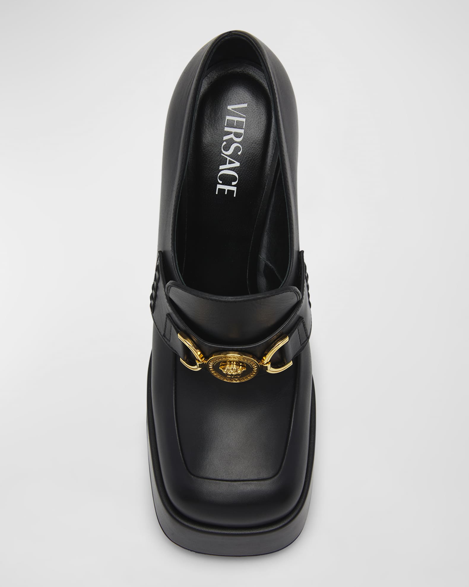 Mock croc medusa chain loafers clearance
