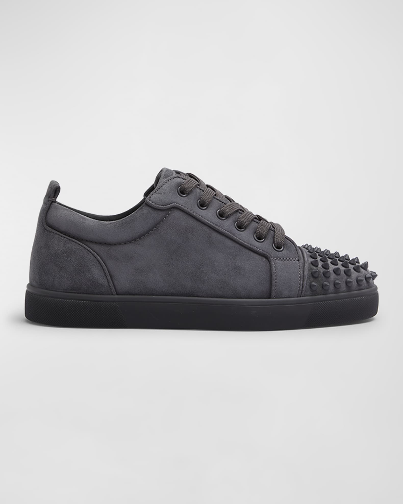 Christian louboutin louis orlato flat spikes suede black new arrivals