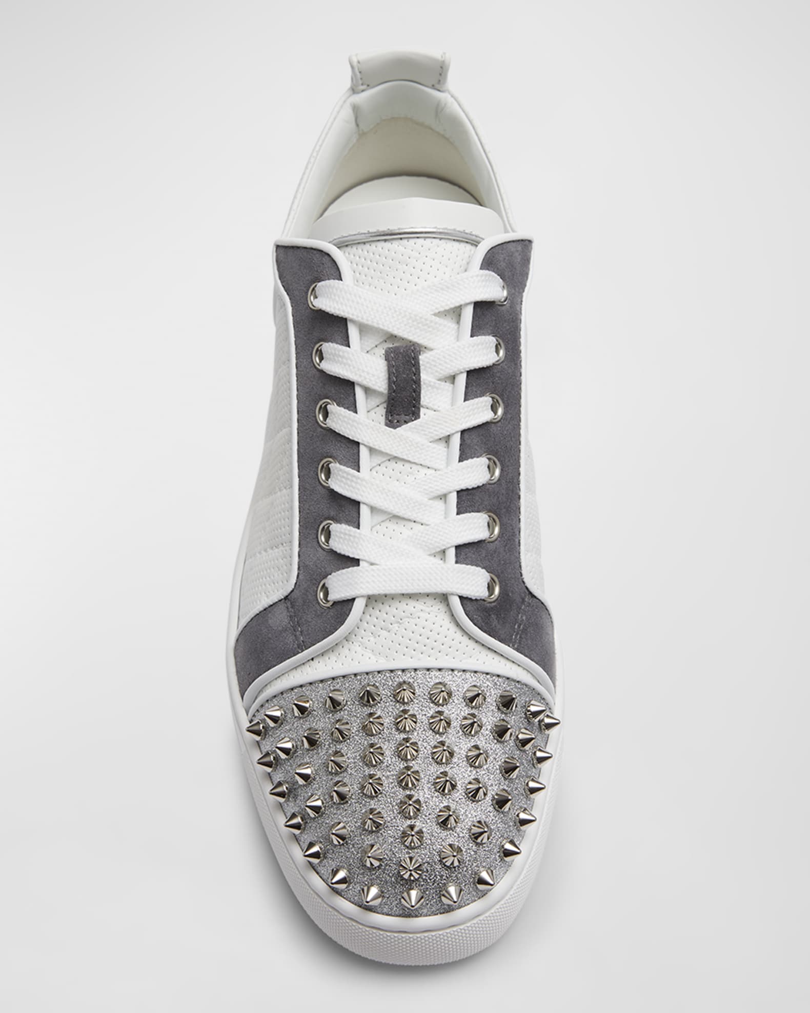 Christian Louboutin<br/><br/>Louis Junior Spikes Orlato Blue Suede