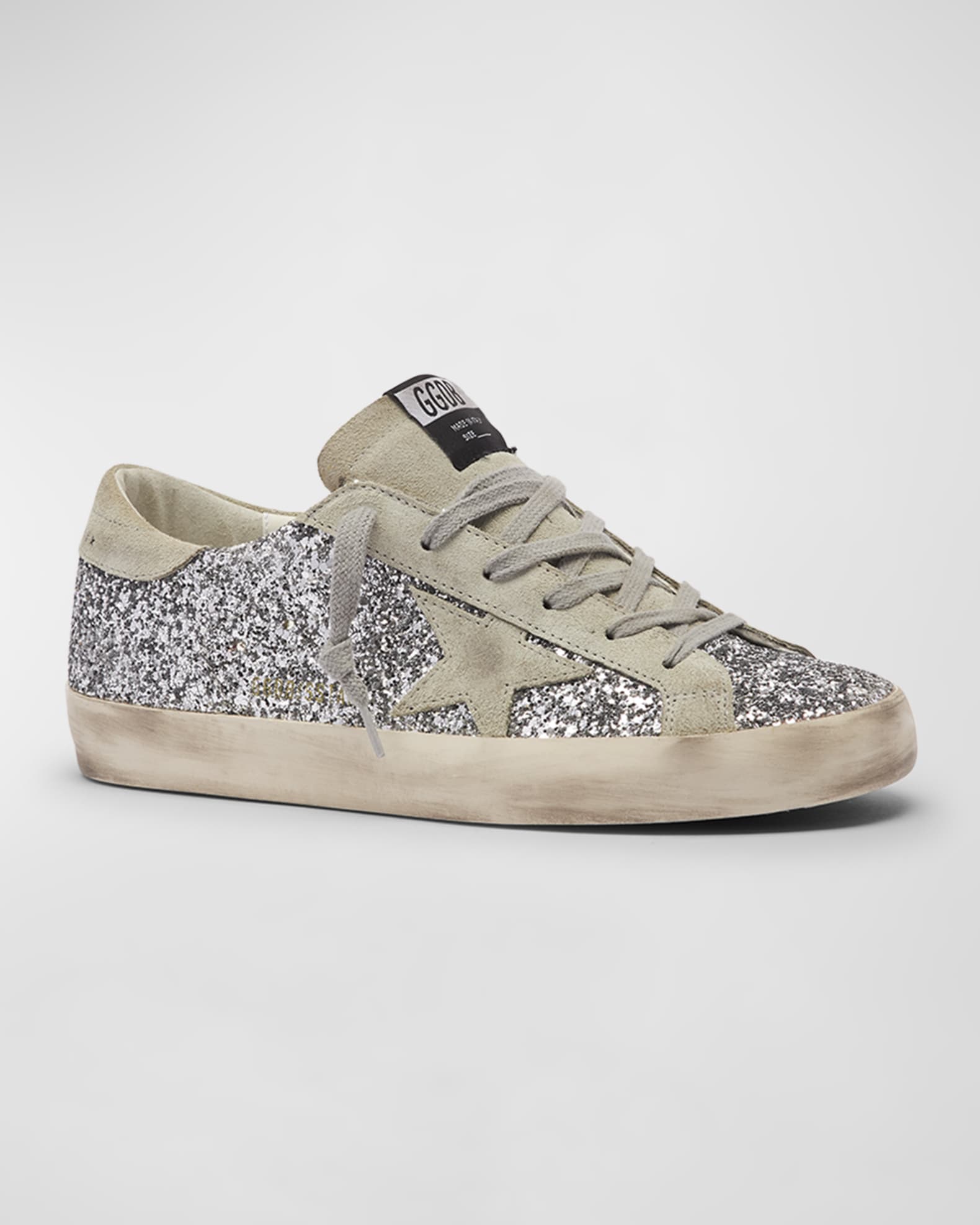 Superstar Suede Glitter Low Top Sneakers