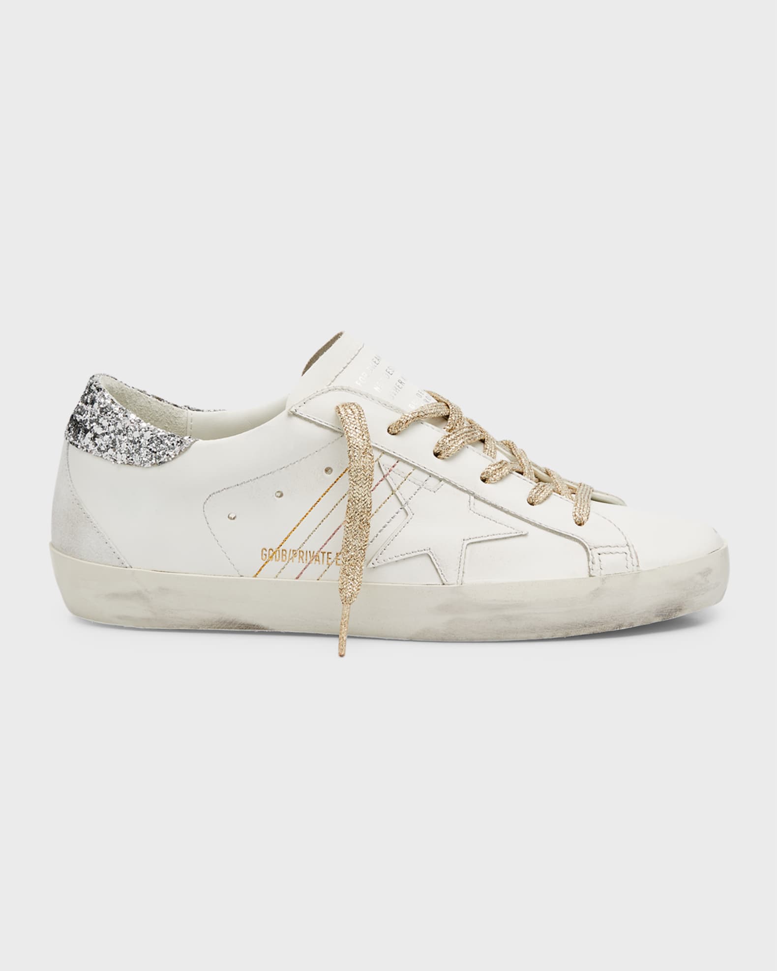 Golden Goose Superstar Leather Glitter Low-Top Sneakers