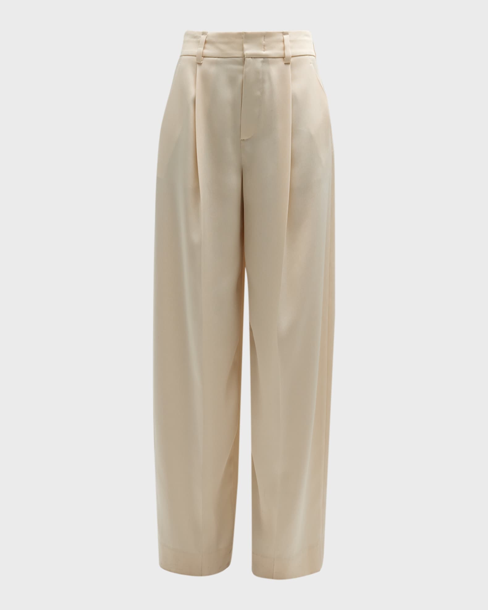 Satin pleated pants hotsell