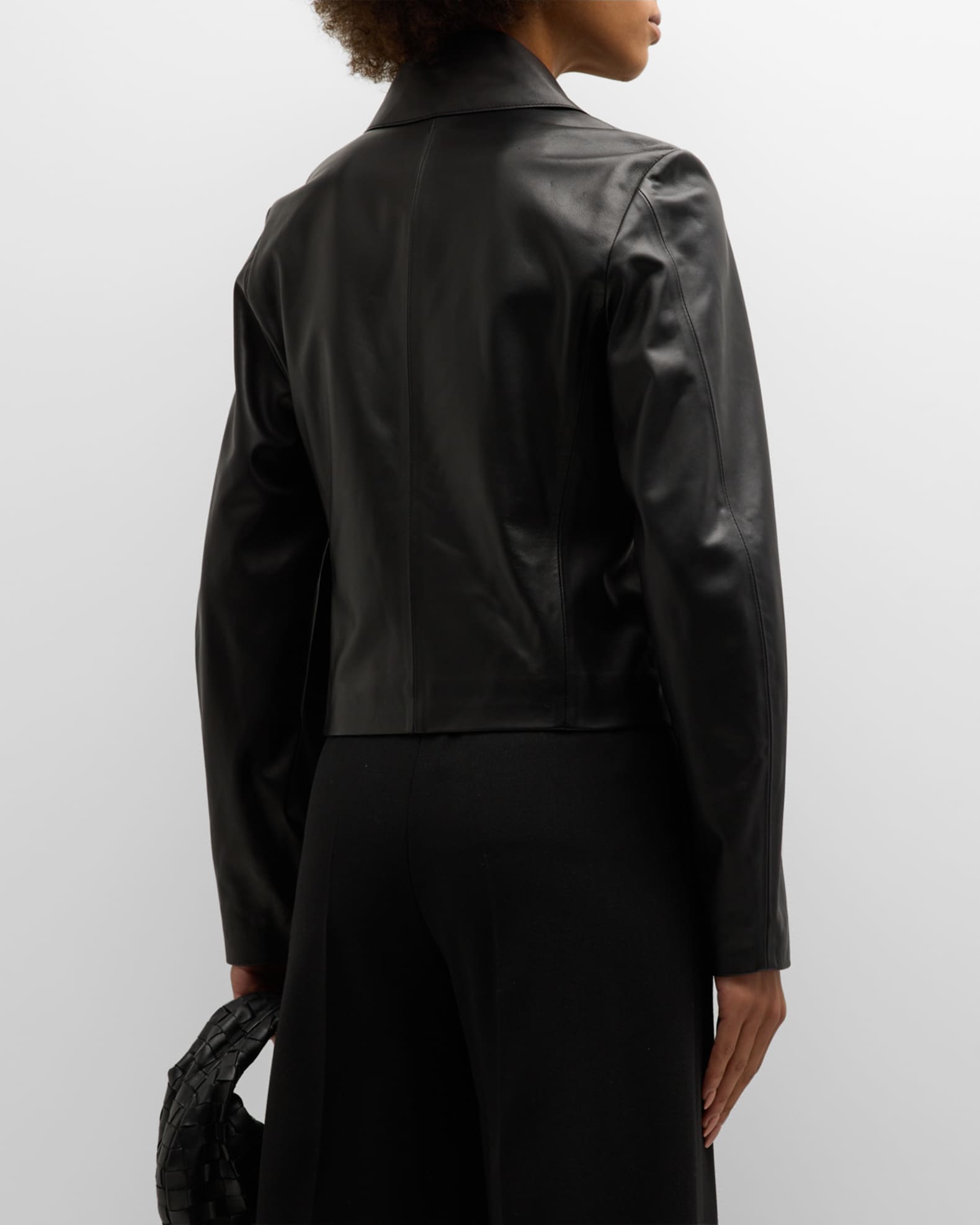 Vince Zip-Front Leather Jacket | Neiman Marcus