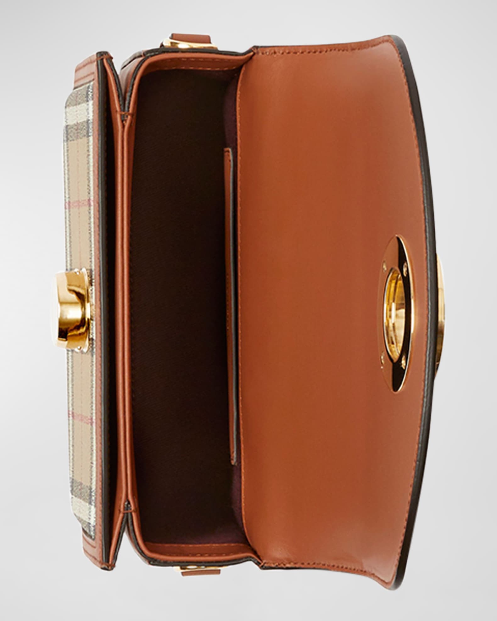 Burberry Elizabeth Small Check Saddle Crossbody Bag Neiman Marcus