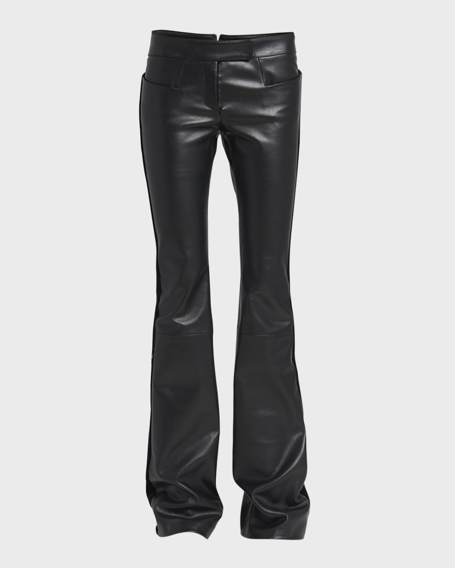 TOM FORD Velvet Side-Stripe Flared Leather Pants | Neiman Marcus