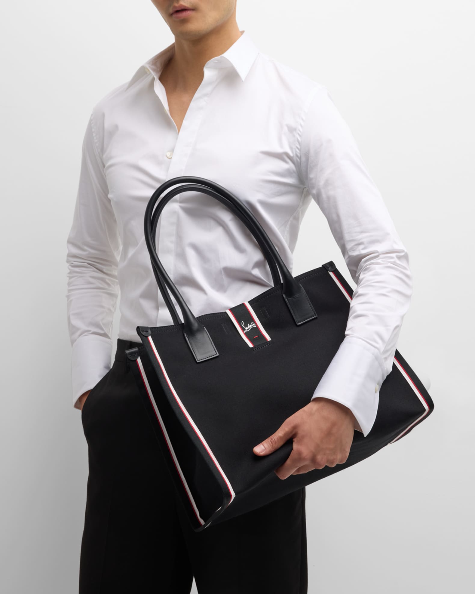 Christian Louboutin Men's Nastroloubi FAV Large Canvas Tote Bag