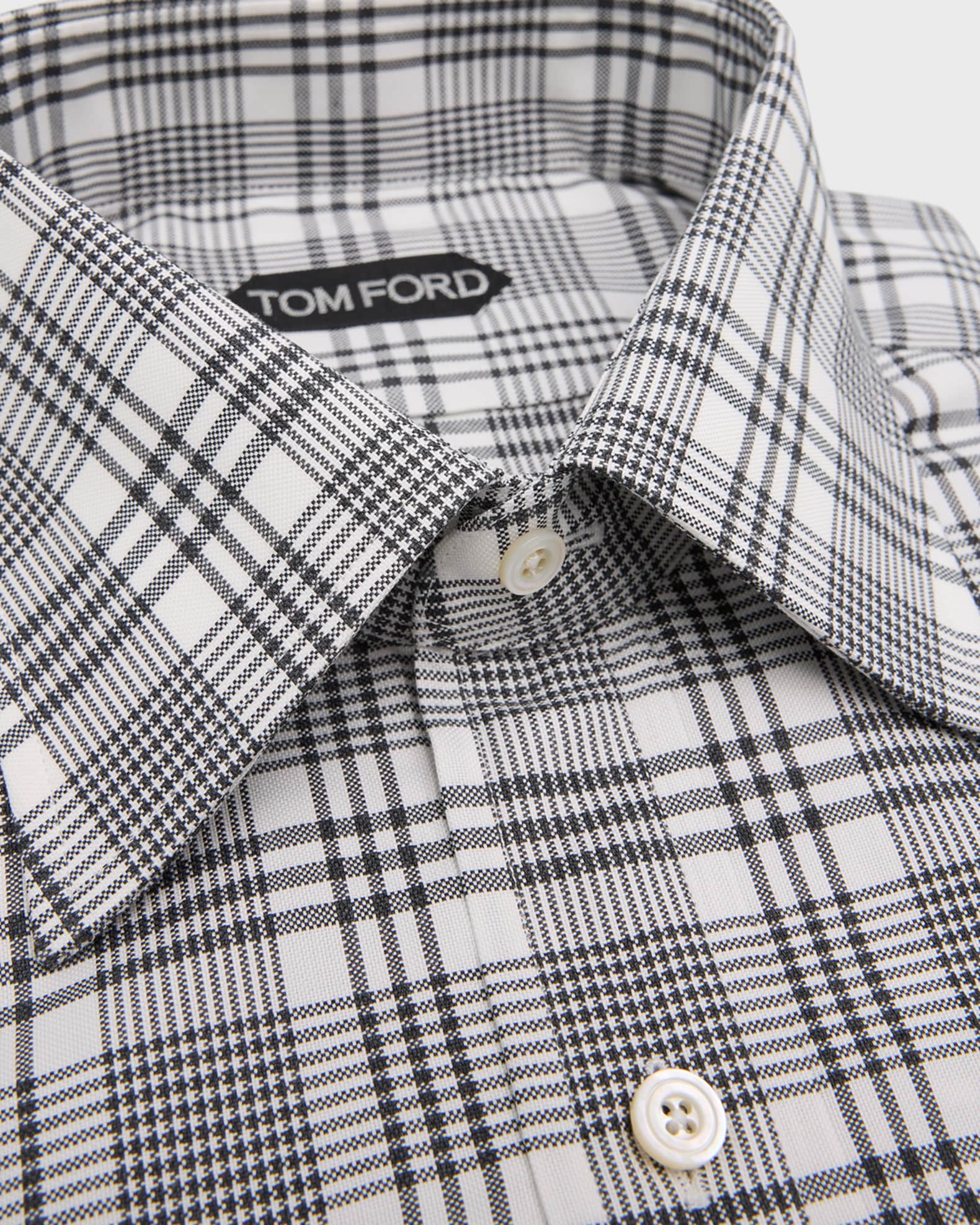 White plaid dress shirt deals