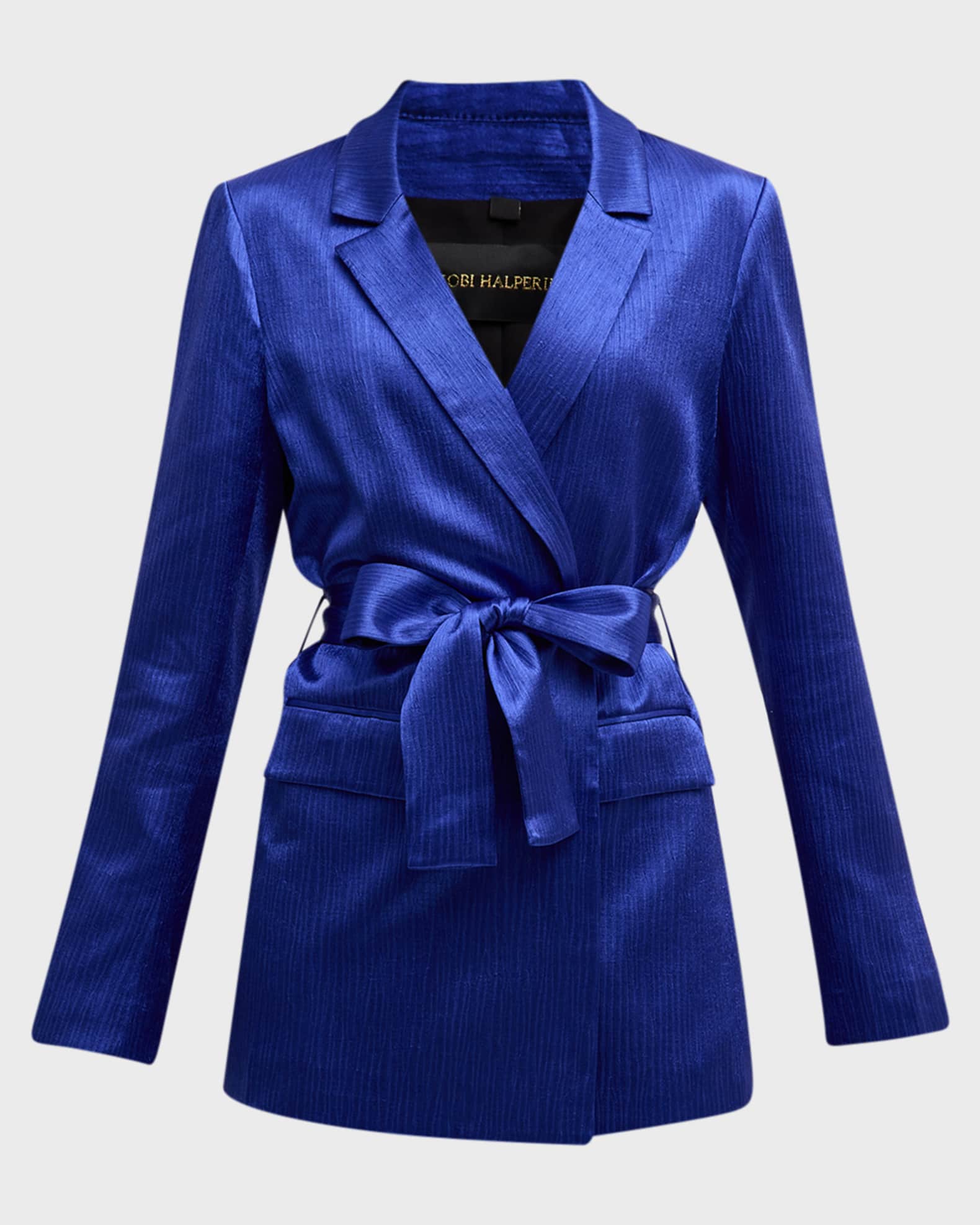 Kobi Halperin Cassidy Satin WaistTie Jacket Neiman Marcus