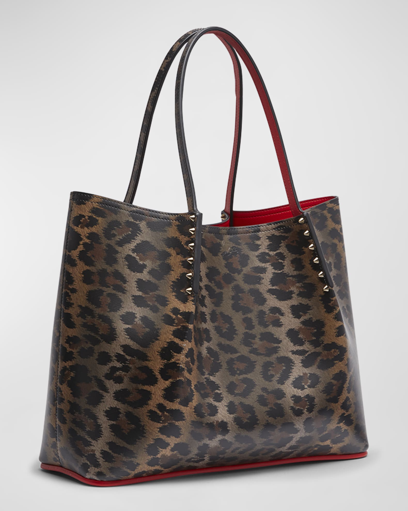 Large Cabarock Leopard-Print Leather Tote Bag