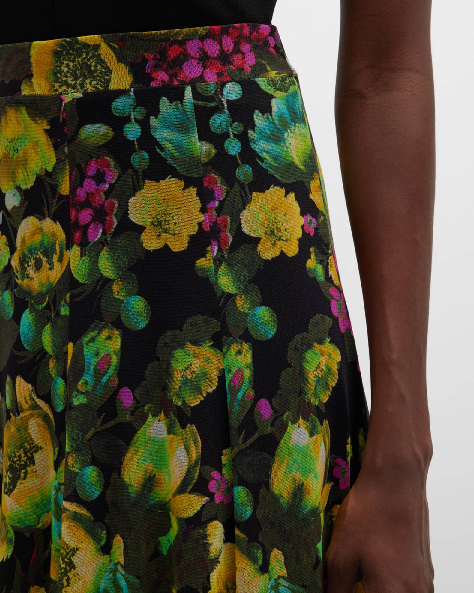 Fuzzi Floral-Print A-Line Tulle Maxi Skirt | Neiman Marcus