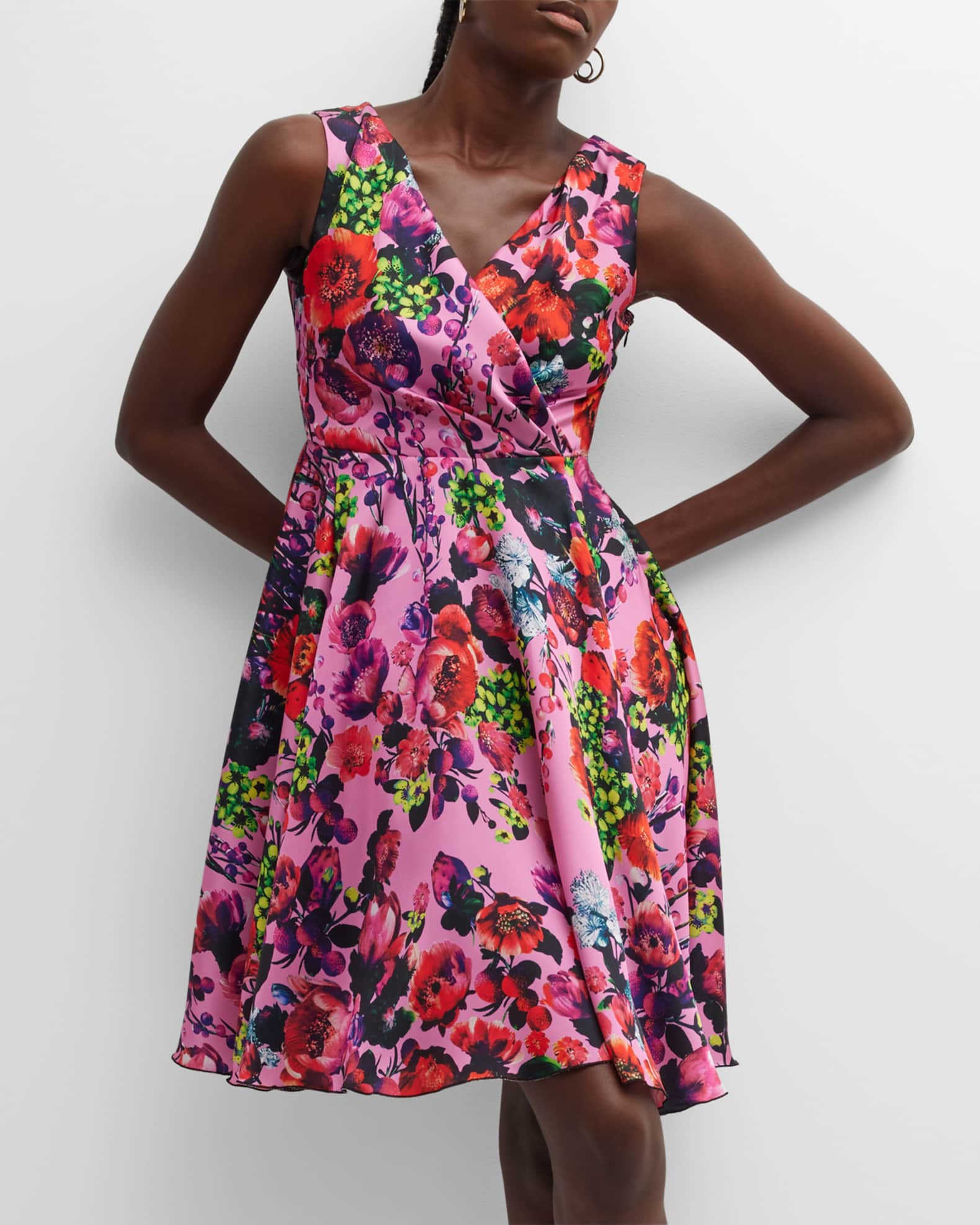 Fuzzi Navy Floral Midi Dress Size S & M