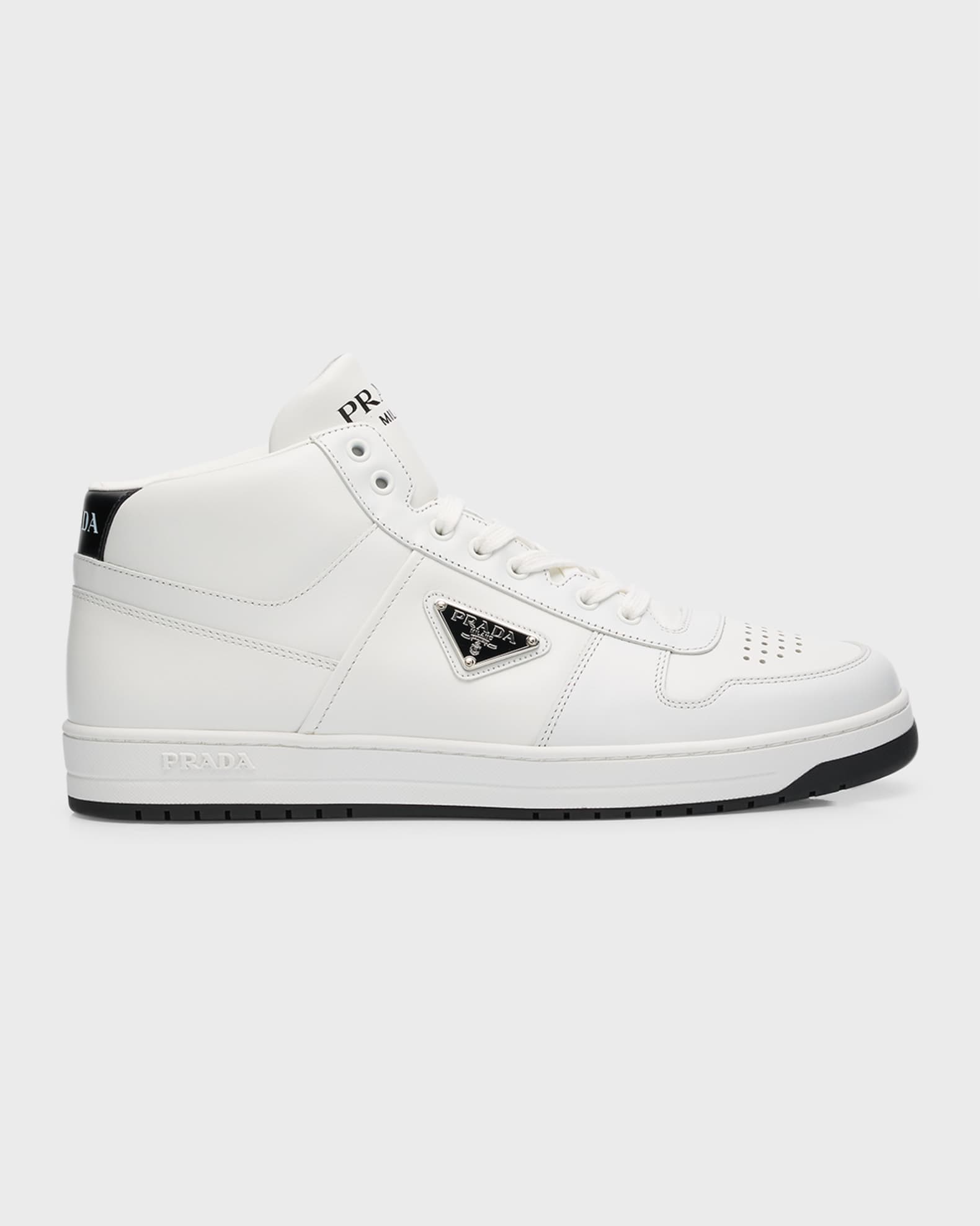 Prada Men's Downtown Vitello High Top Sneakers | Neiman Marcus