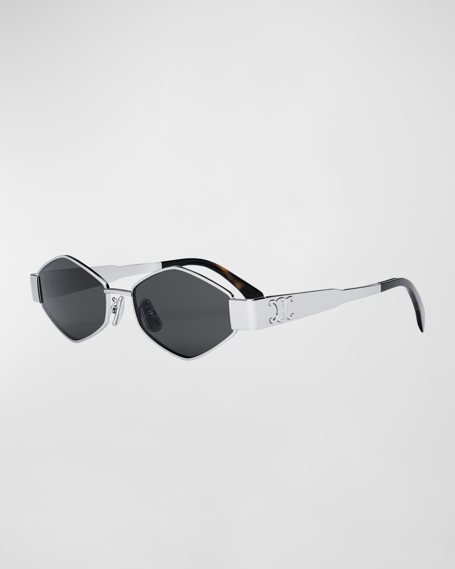 Celine Triomphe Round Metal & Acetate Sunglasses | Neiman Marcus