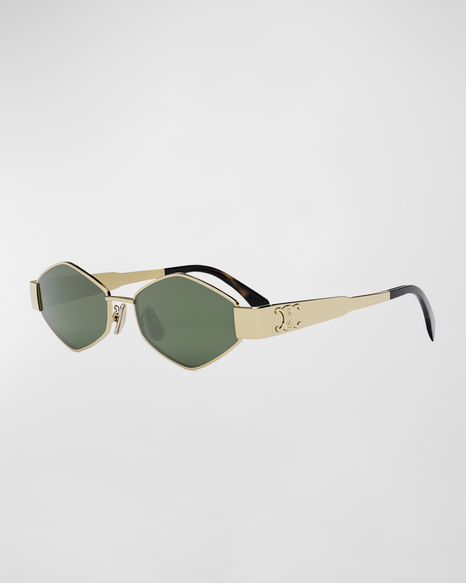 Celine Triomphe Round Metal & Acetate Sunglasses | Neiman Marcus