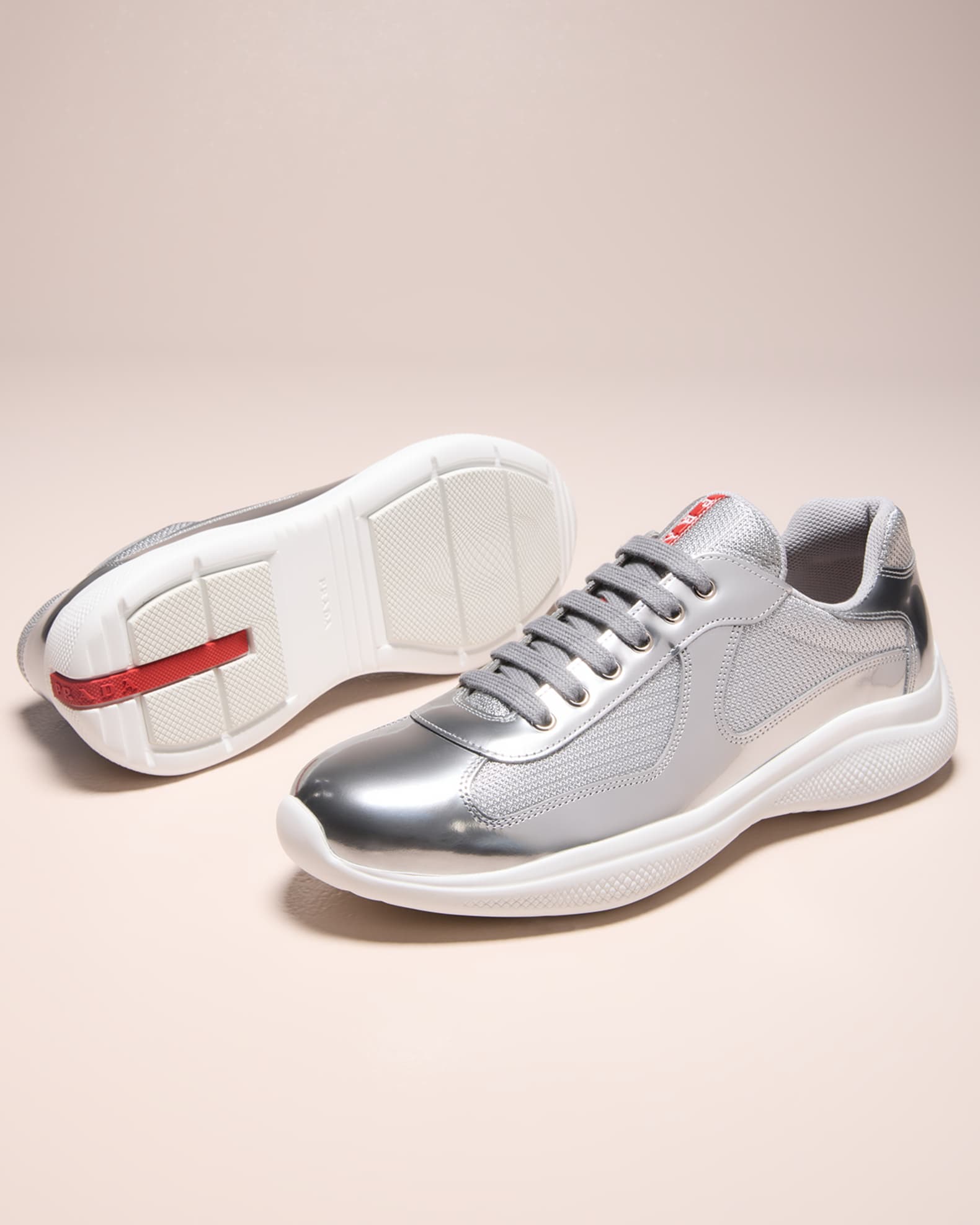 Prada shop metallic sneakers