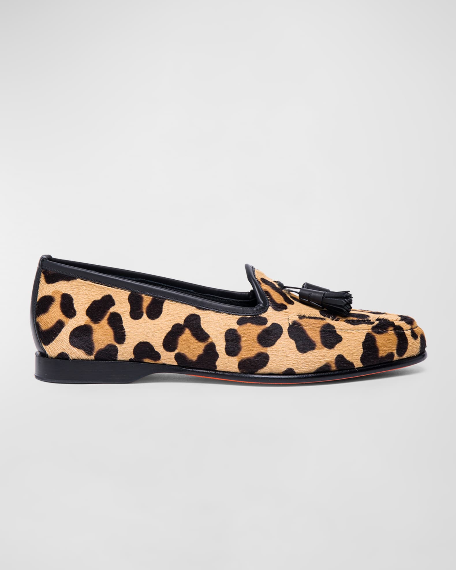 Andrea Leopard Suede Tassel Loafers