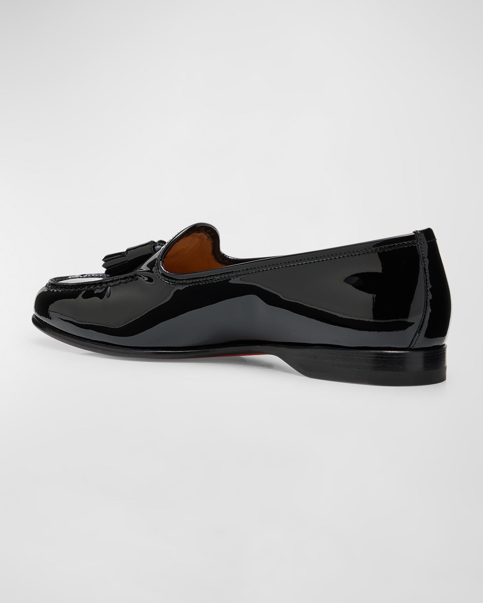 Santoni Andrea Patent Tassel Loafers | Neiman Marcus display picture 1