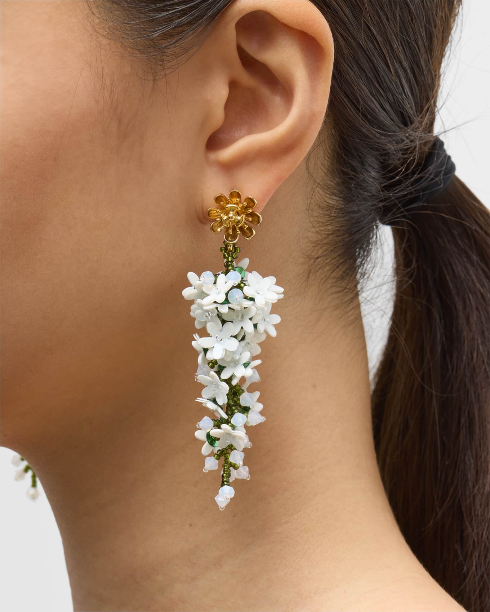 Oscar de la renta flower earrings sales