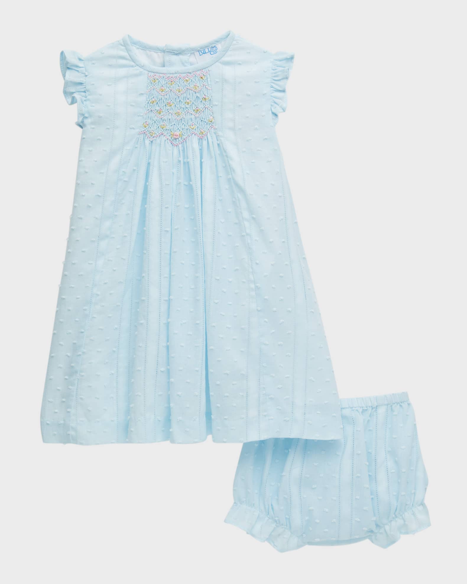 Swiss Dot Smocked Dress with Bloomers