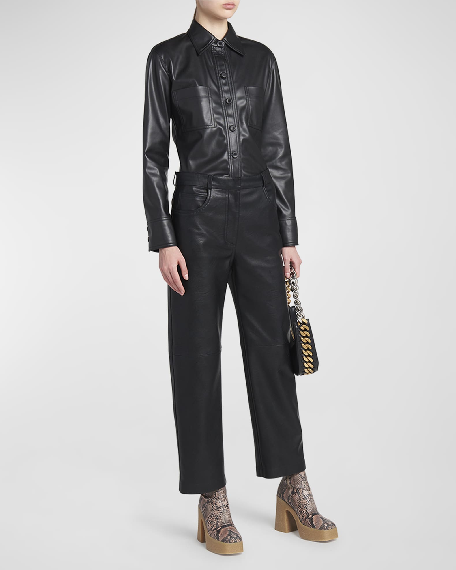 Stella McCartney Black Leather Pants main image 0