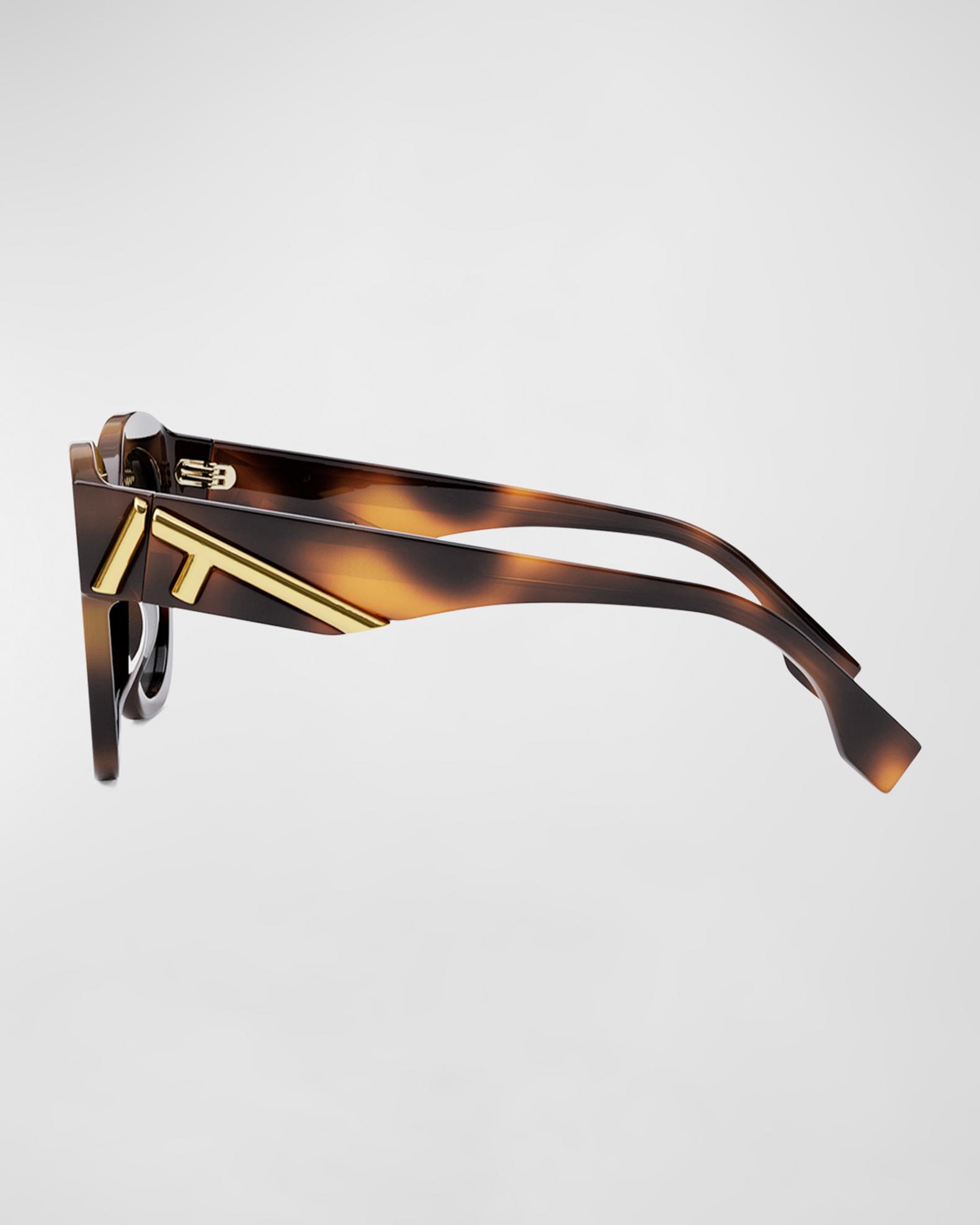 Fendi Oversized F Logo Acetate Cat-Eye Sunglasses | Neiman Marcus