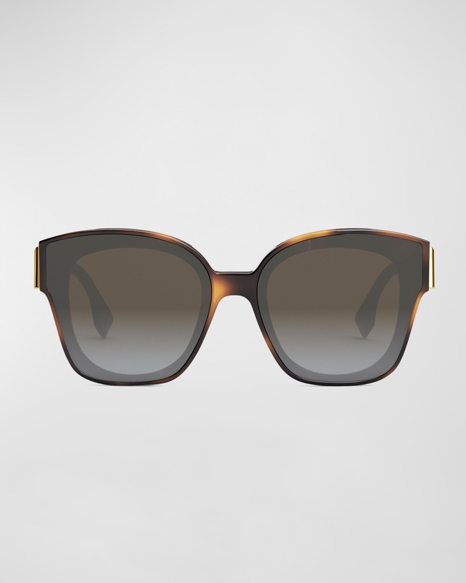 Fendi Oversized F Logo Acetate Cat-Eye Sunglasses | Neiman Marcus