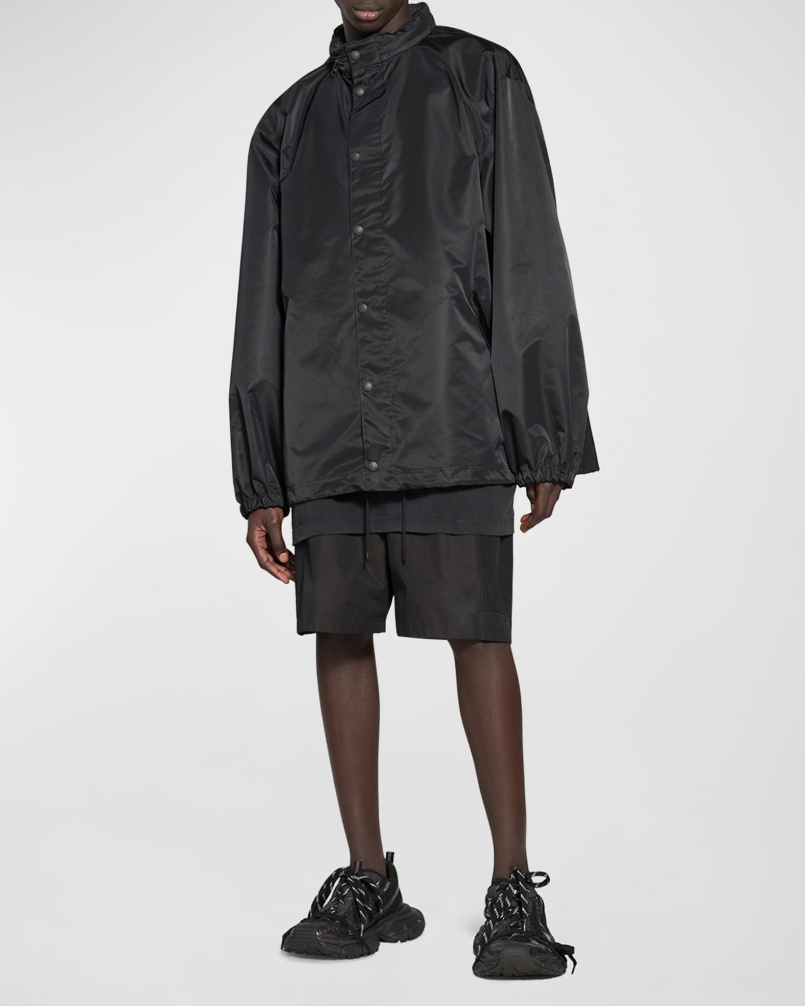 Balenciaga Men's Tape Type Short Windbreaker | Neiman Marcus