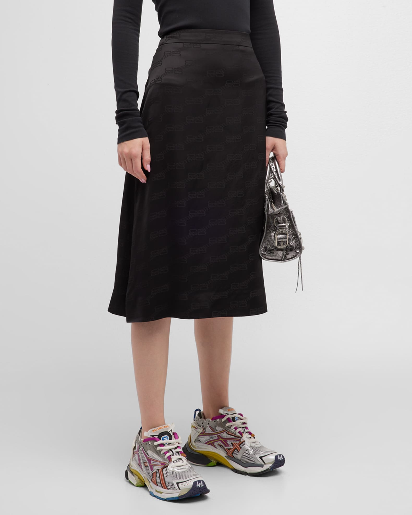 Balenciaga BB Monogram A Line Skirt