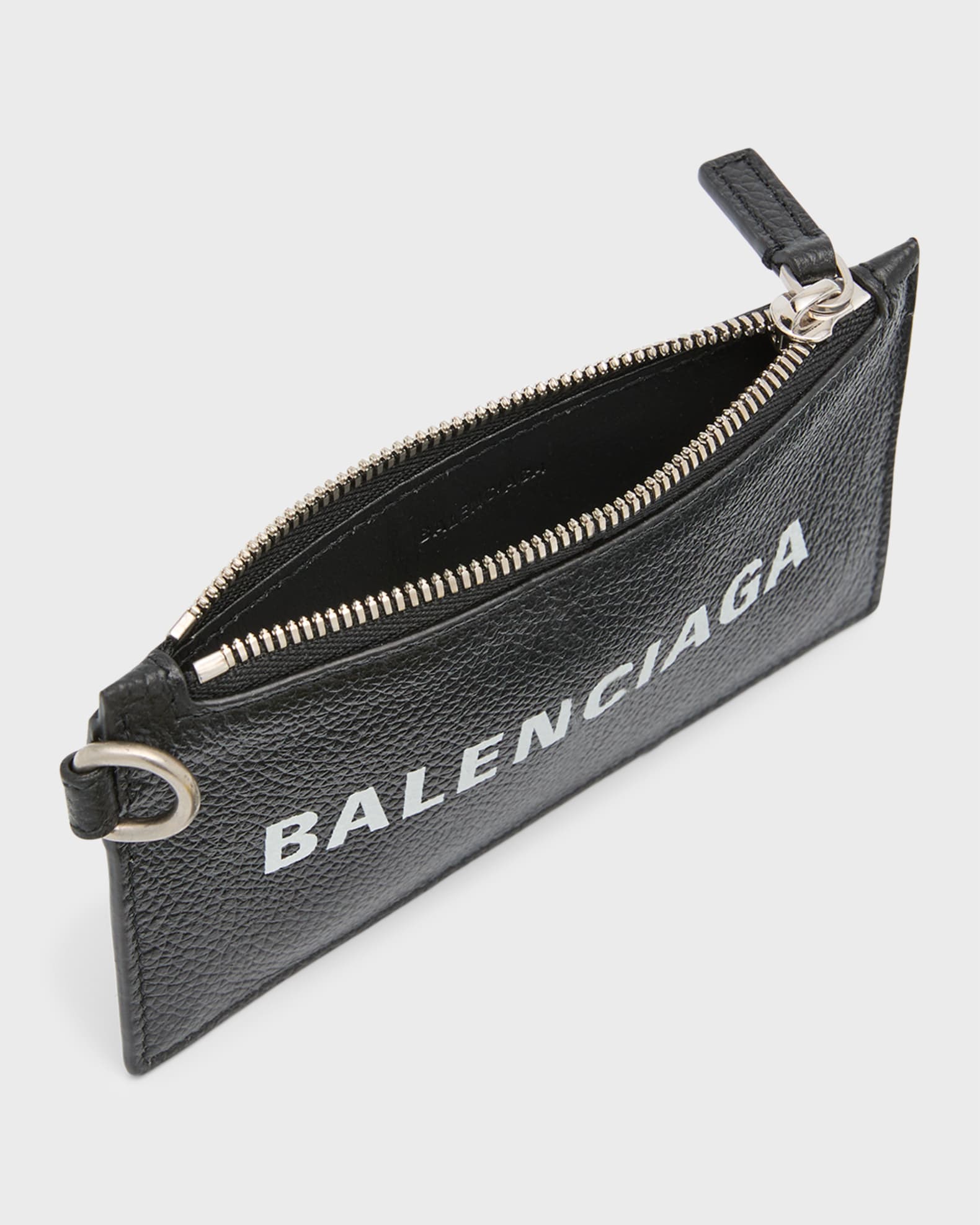 Balenciaga Black Leather Heart Key Ring and Bag Charm