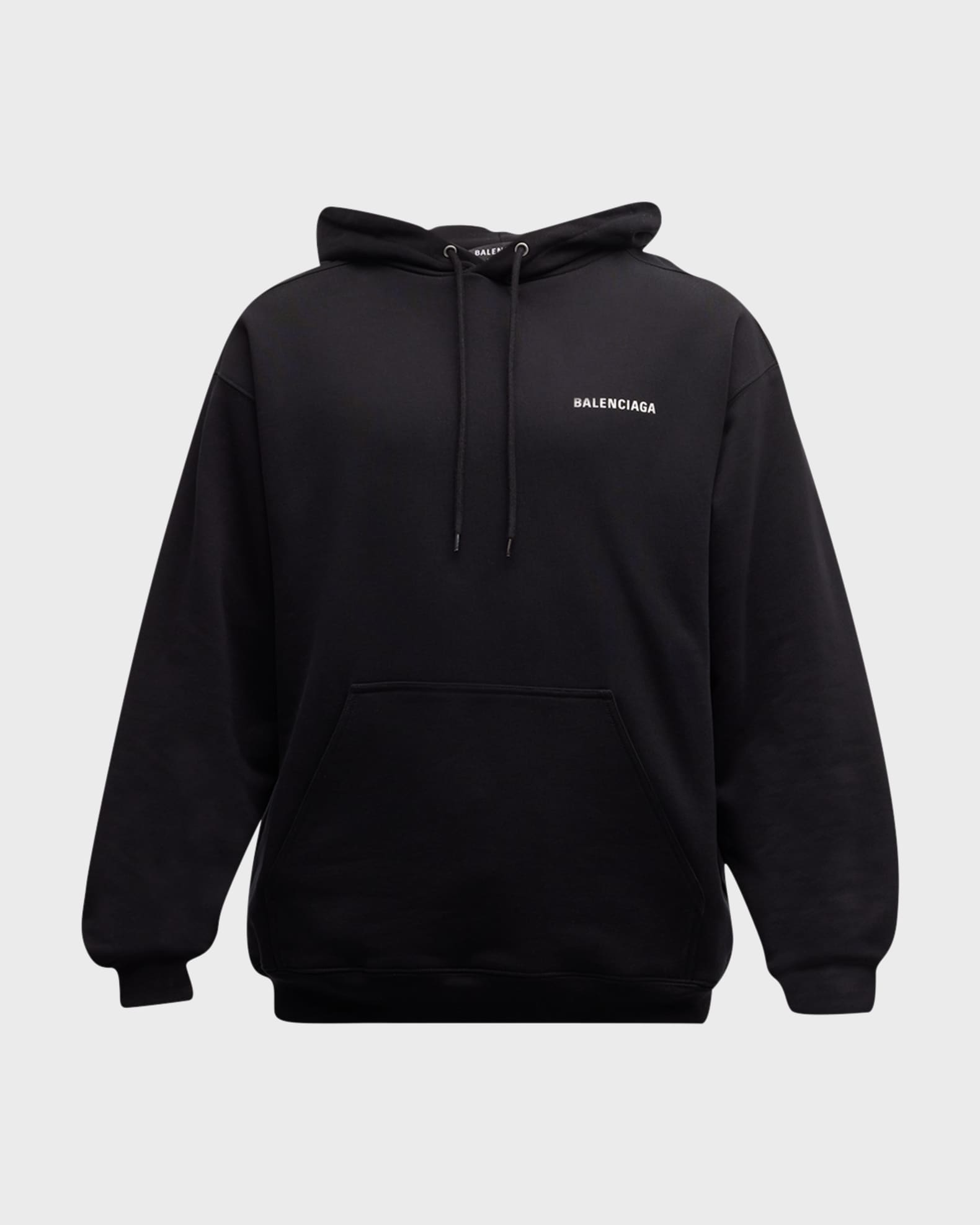 balenciaga logo cotton terry hoodie